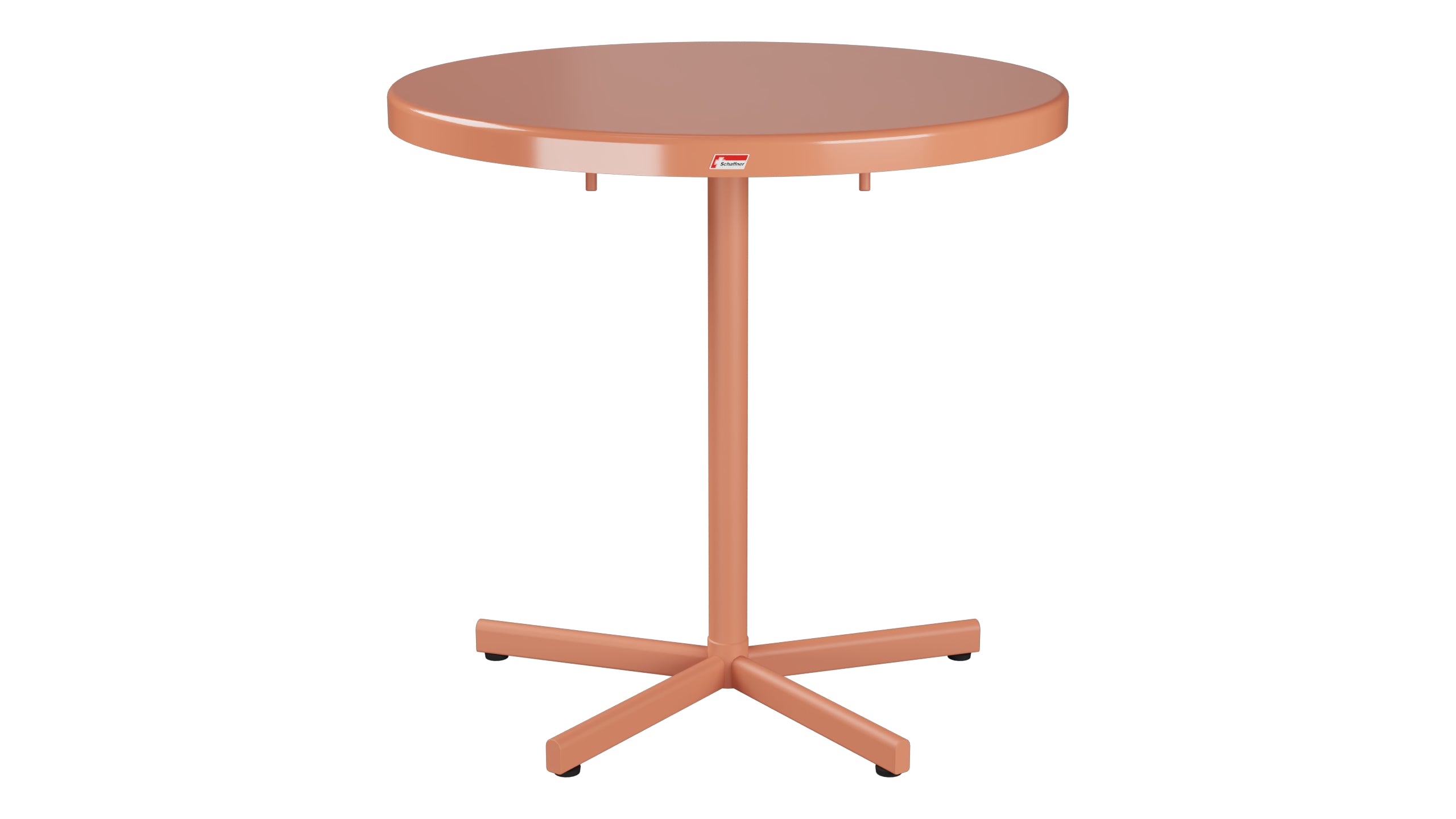 Bodensee Glasfaser-Gartentisch ø75 klappbar in Pastellterracotta präsentiert im Onlineshop von KAQTU Design AG. Gartentisch ist von Schaffner