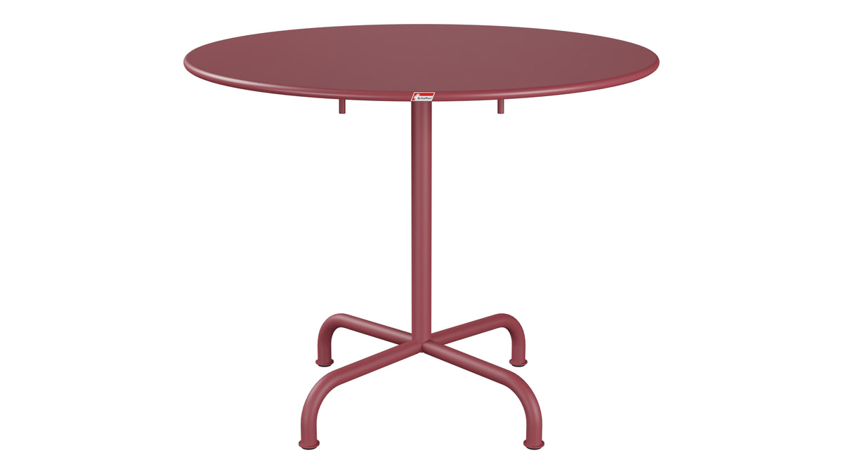 Rigi Metall-Gartentisch ø90 klappbar in Bordeaux präsentiert im Onlineshop von KAQTU Design AG. Gartentisch ist von Schaffner
