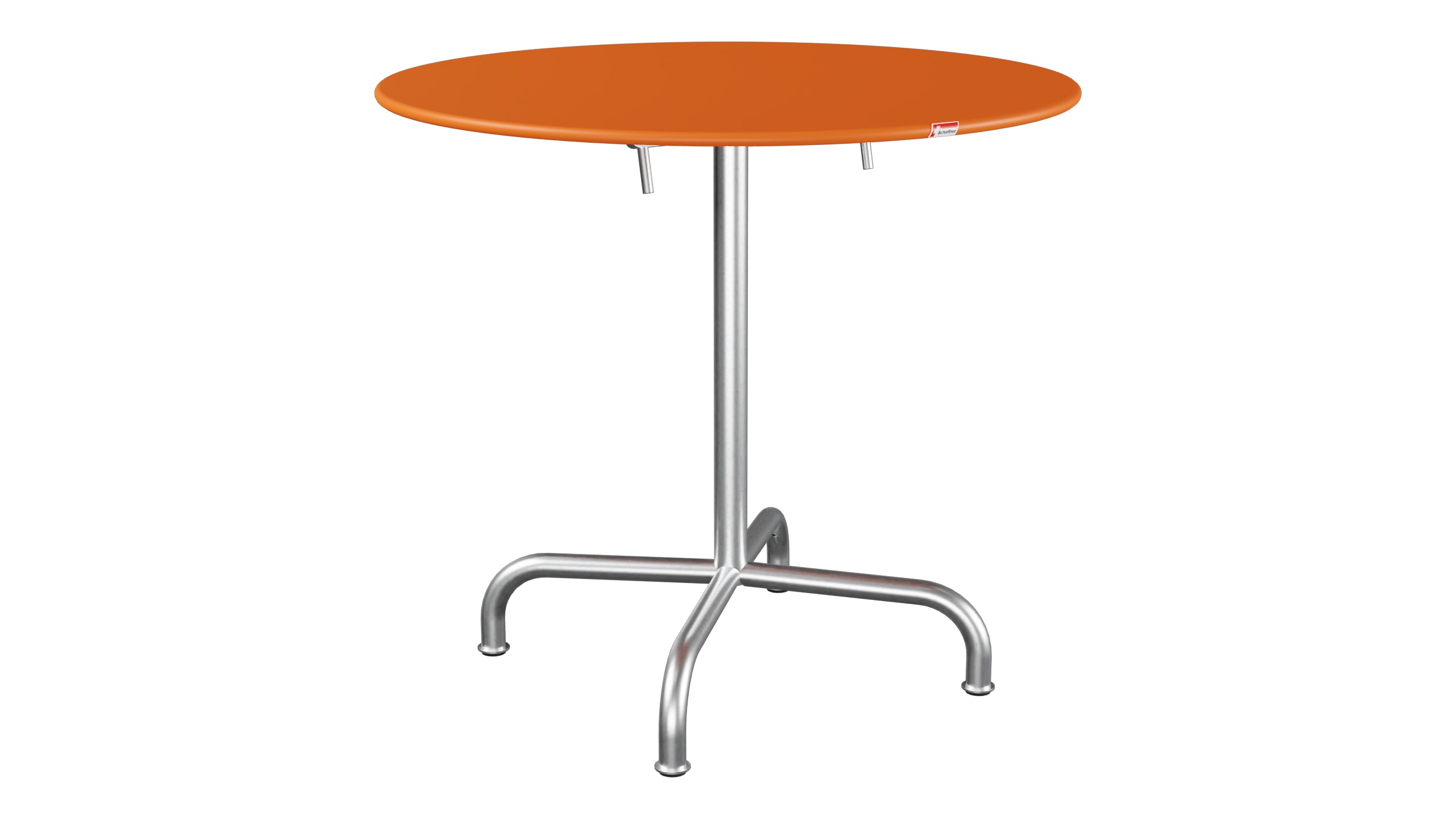 Rigi Metall-Gartentisch ø80 klappbar in Orange präsentiert im Onlineshop von KAQTU Design AG. Gartentisch ist von Schaffner