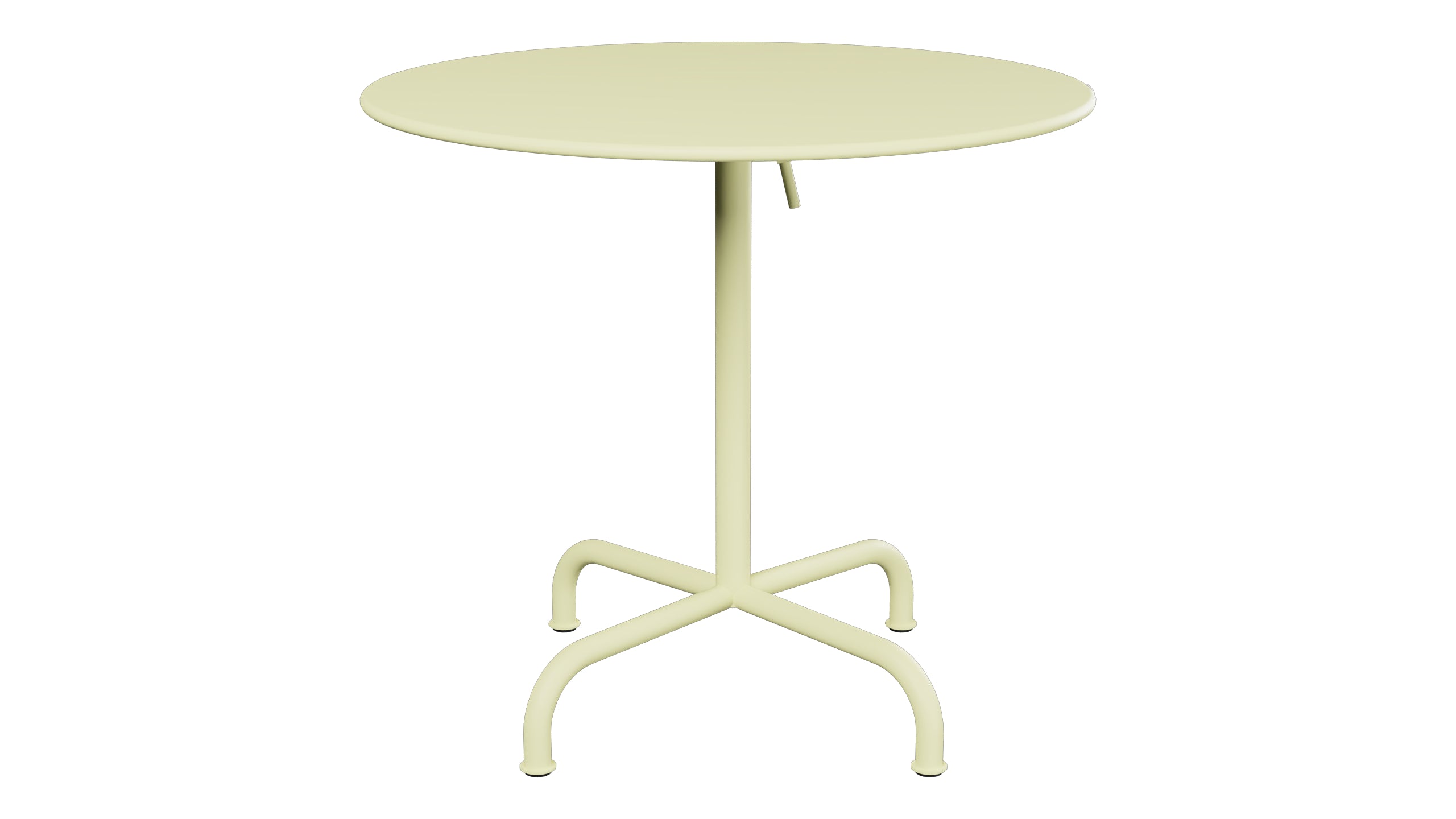 Rigi Metall-Gartentisch ø80 klappbar in Buchsbaumgelb präsentiert im Onlineshop von KAQTU Design AG. Gartentisch ist von Schaffner
