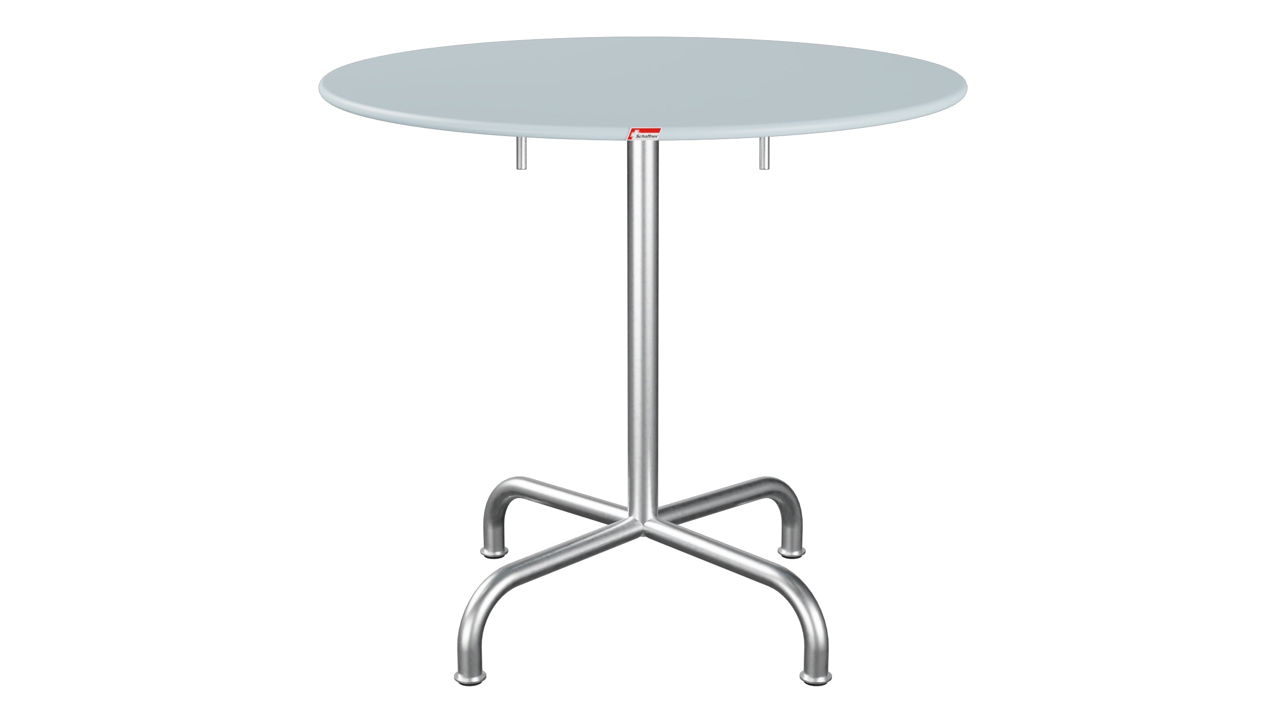 Rigi Metall-Gartentisch ø80 klappbar in Pastellblau präsentiert im Onlineshop von KAQTU Design AG. Gartentisch ist von Schaffner