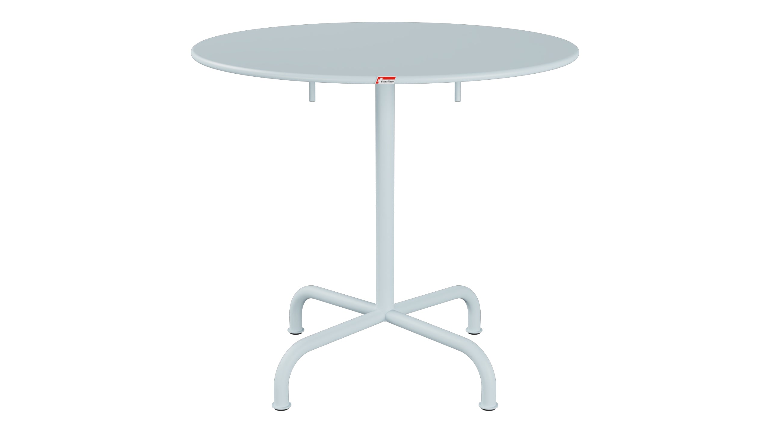 Rigi Metall-Gartentisch ø80 klappbar in Pastellblau präsentiert im Onlineshop von KAQTU Design AG. Gartentisch ist von Schaffner