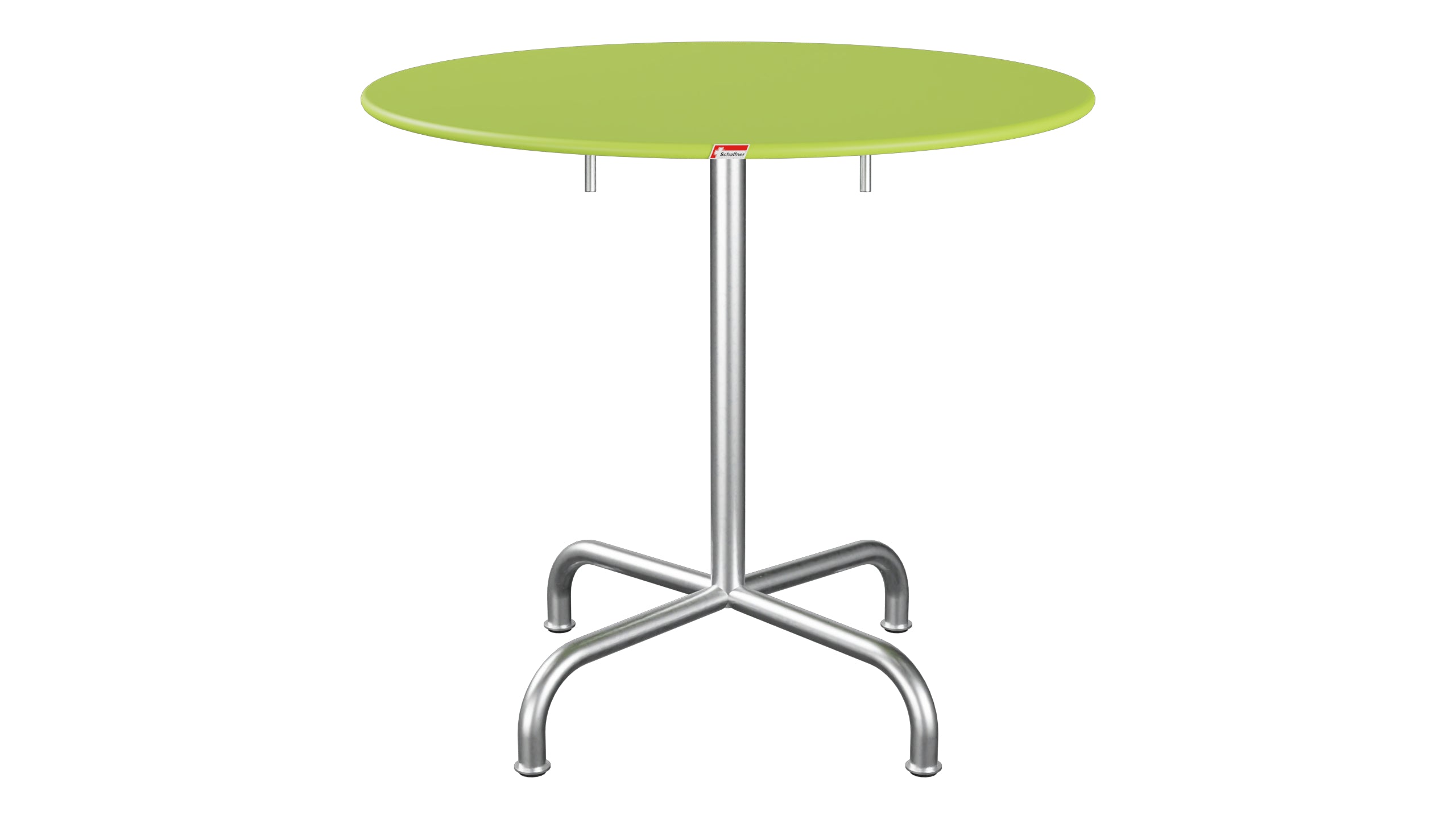 Rigi Metall-Gartentisch ø80 klappbar in Hellgrün präsentiert im Onlineshop von KAQTU Design AG. Gartentisch ist von Schaffner