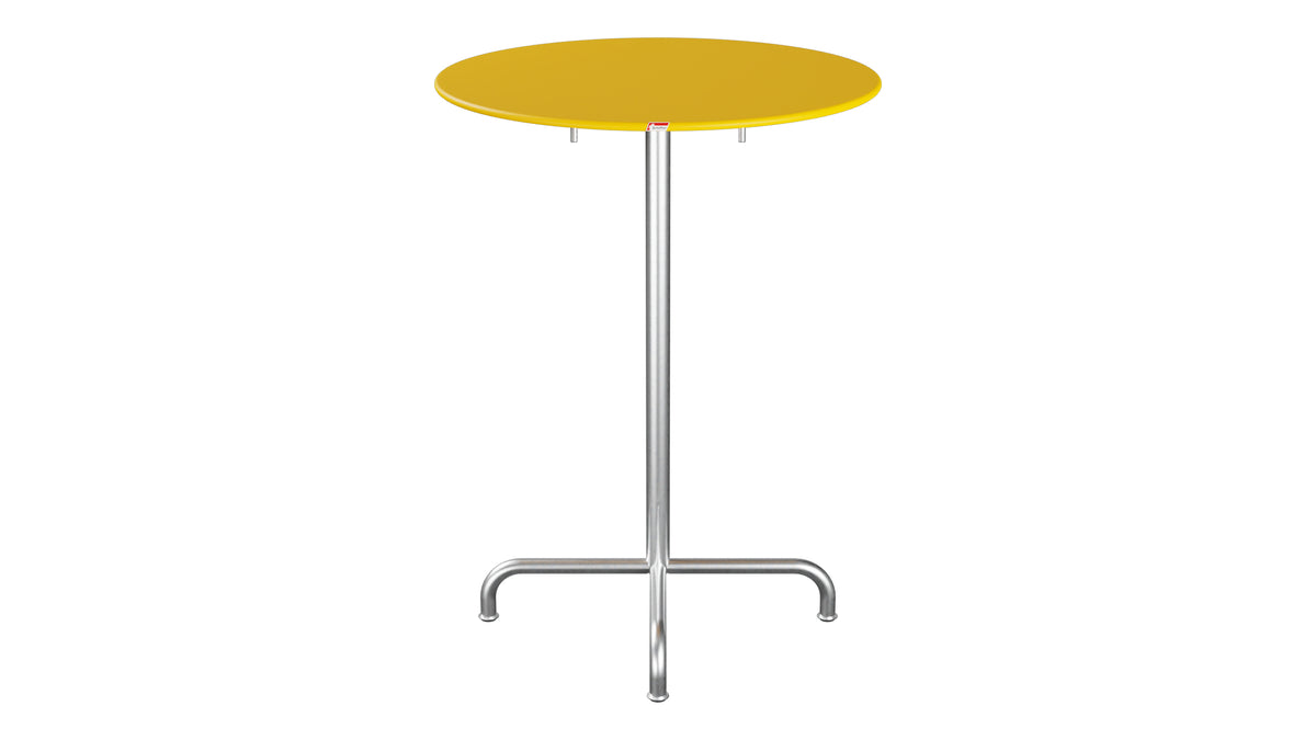 Rigi Metall-Stehtisch Outdoor ø80 / 110 klappbar  in Gelb präsentiert im Onlineshop von KAQTU Design AG. Hochtisch Outdoor ist von Schaffner