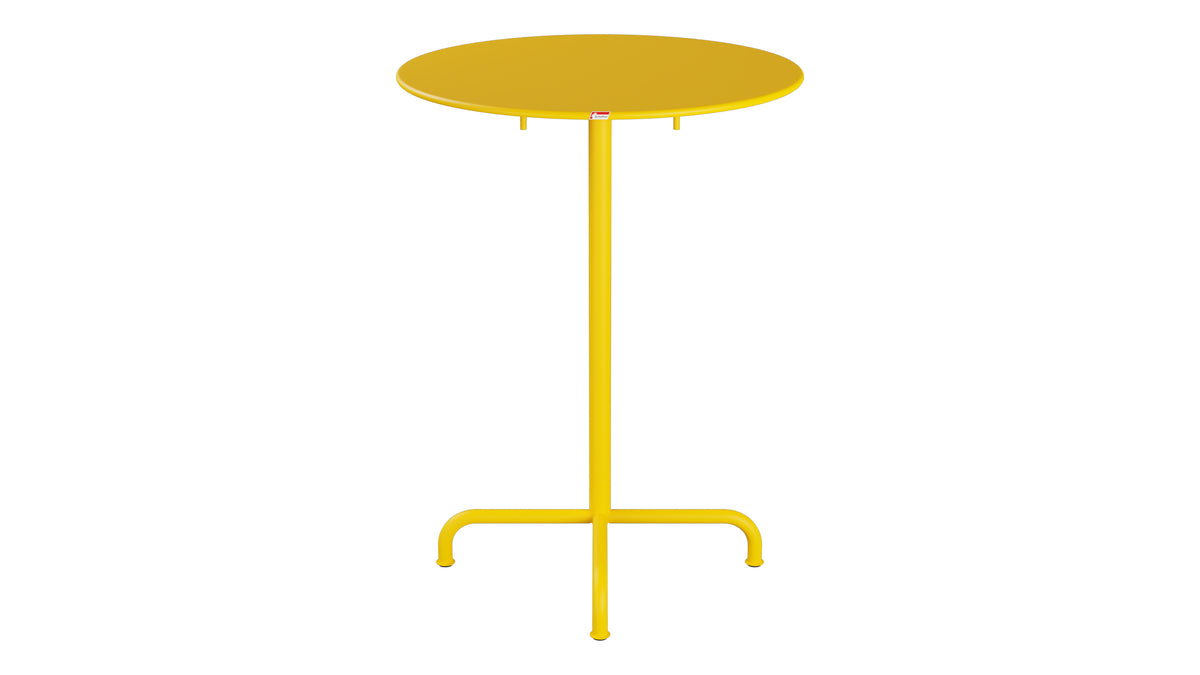 Rigi Metall-Stehtisch Outdoor ø80 / 110 klappbar  in Gelb präsentiert im Onlineshop von KAQTU Design AG. Hochtisch Outdoor ist von Schaffner