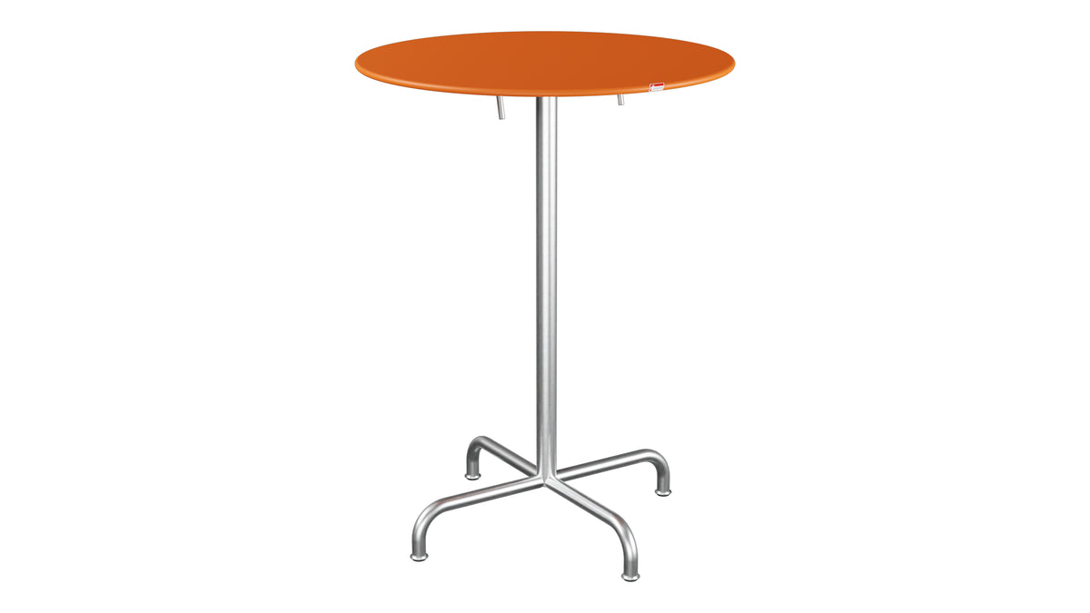 Rigi Metall-Stehtisch Outdoor ø80 / 110 klappbar  in Orange präsentiert im Onlineshop von KAQTU Design AG. Hochtisch Outdoor ist von Schaffner