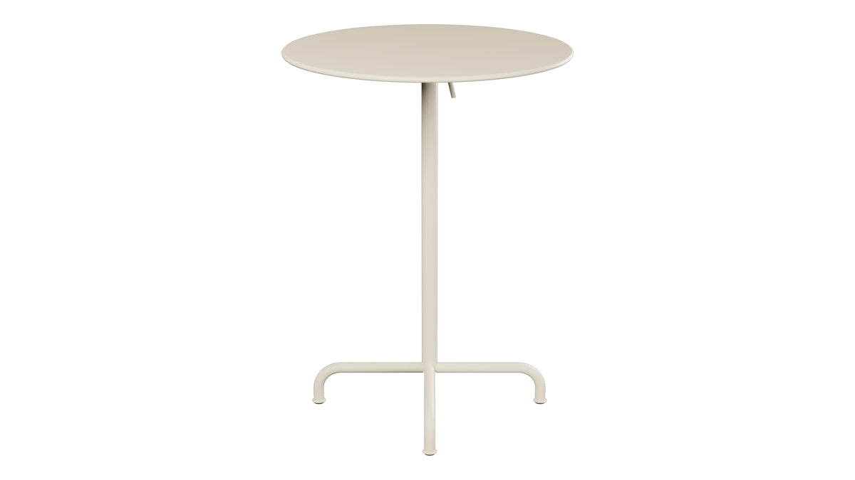 Rigi Metall-Stehtisch Outdoor ø80 / 110 klappbar  in Pastellsand präsentiert im Onlineshop von KAQTU Design AG. Hochtisch Outdoor ist von Schaffner