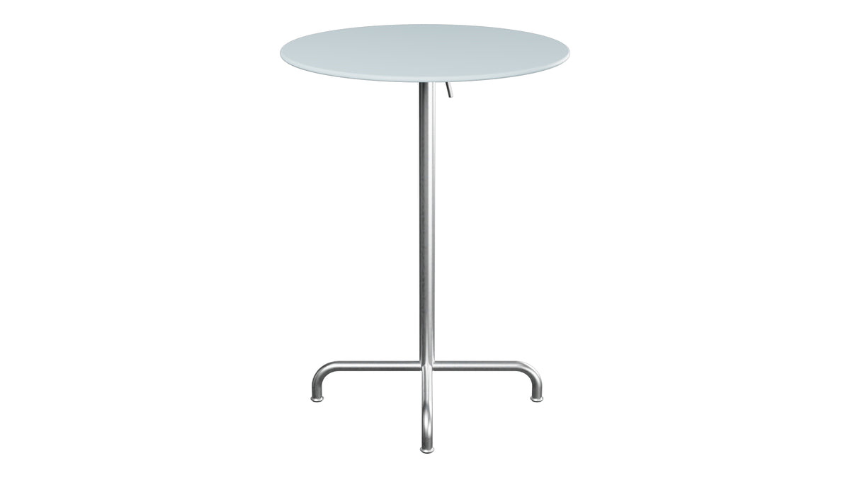 Rigi Metall-Stehtisch Outdoor ø80 / 110 klappbar  in Pastellblau präsentiert im Onlineshop von KAQTU Design AG. Hochtisch Outdoor ist von Schaffner