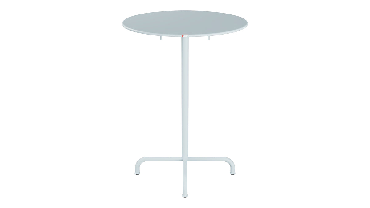 Rigi Metall-Stehtisch Outdoor ø80 / 110 klappbar  in Pastellblau präsentiert im Onlineshop von KAQTU Design AG. Hochtisch Outdoor ist von Schaffner