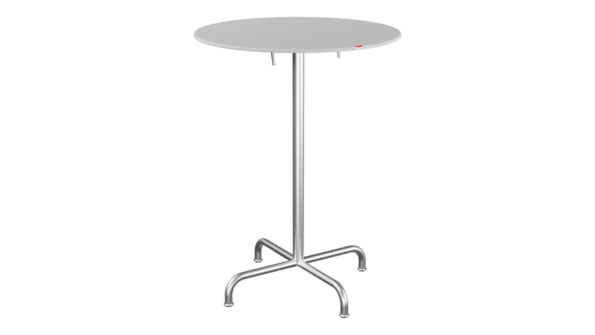 Rigi Metall-Stehtisch Outdoor ø80 / 110 klappbar  in Alusilber präsentiert im Onlineshop von KAQTU Design AG. Hochtisch Outdoor ist von Schaffner