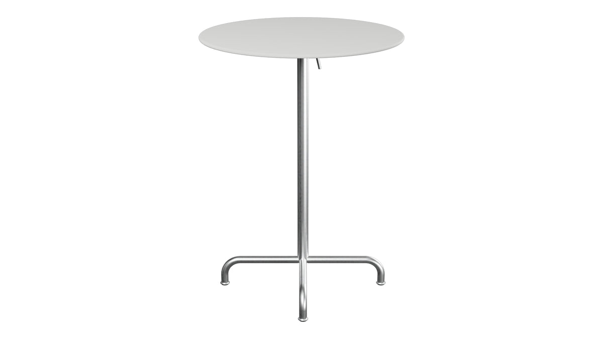 Rigi Metall-Stehtisch Outdoor ø80 / 110 klappbar  in Alusilber präsentiert im Onlineshop von KAQTU Design AG. Hochtisch Outdoor ist von Schaffner