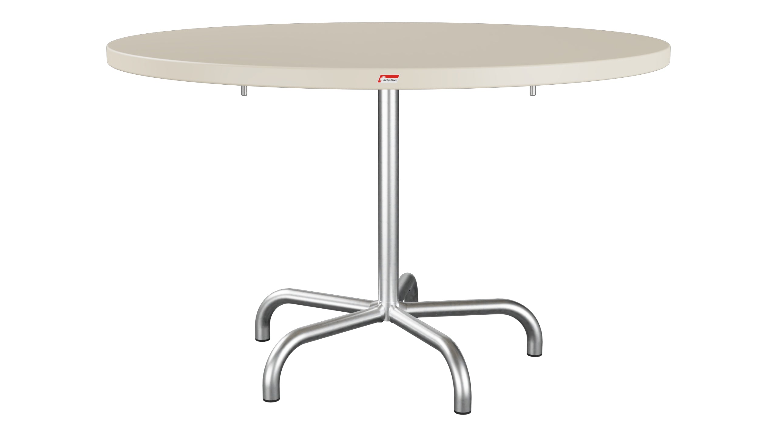 Säntis Metall-Gartentisch ø117 klappbar in Pastellsand präsentiert im Onlineshop von KAQTU Design AG. Gartentisch ist von Schaffner