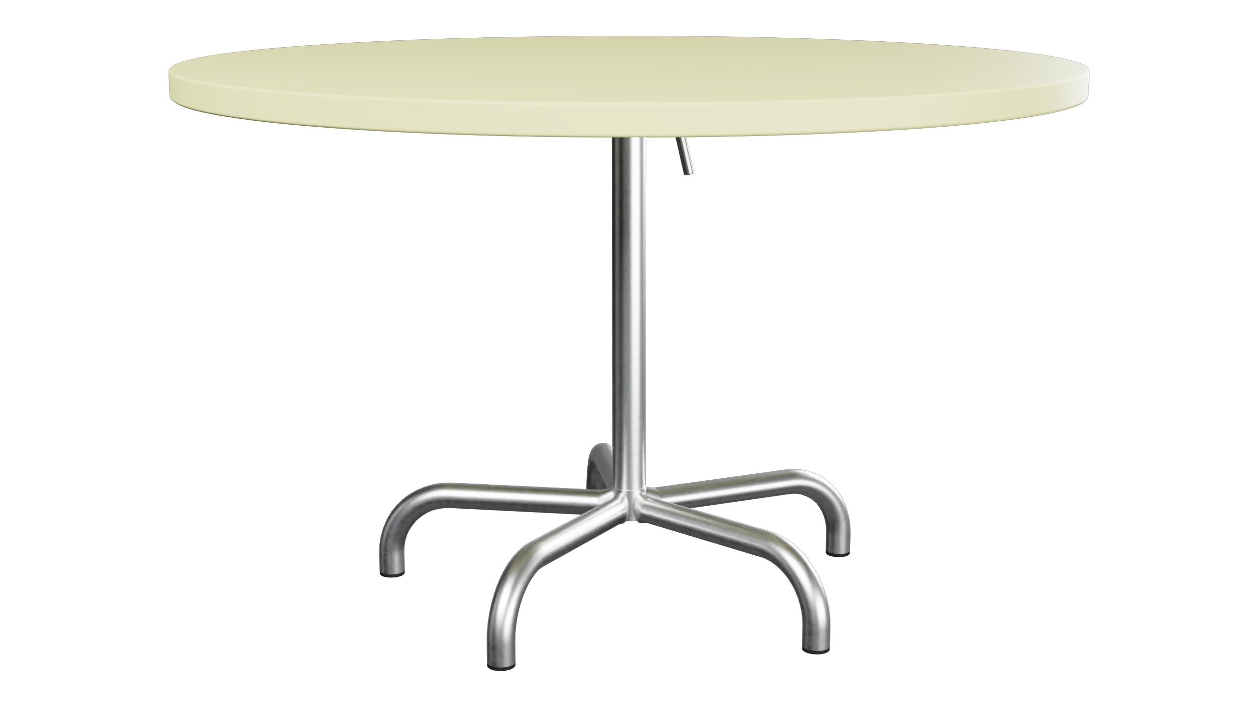 Säntis Metall-Gartentisch ø117 klappbar in Buchsbaumgelb präsentiert im Onlineshop von KAQTU Design AG. Gartentisch ist von Schaffner