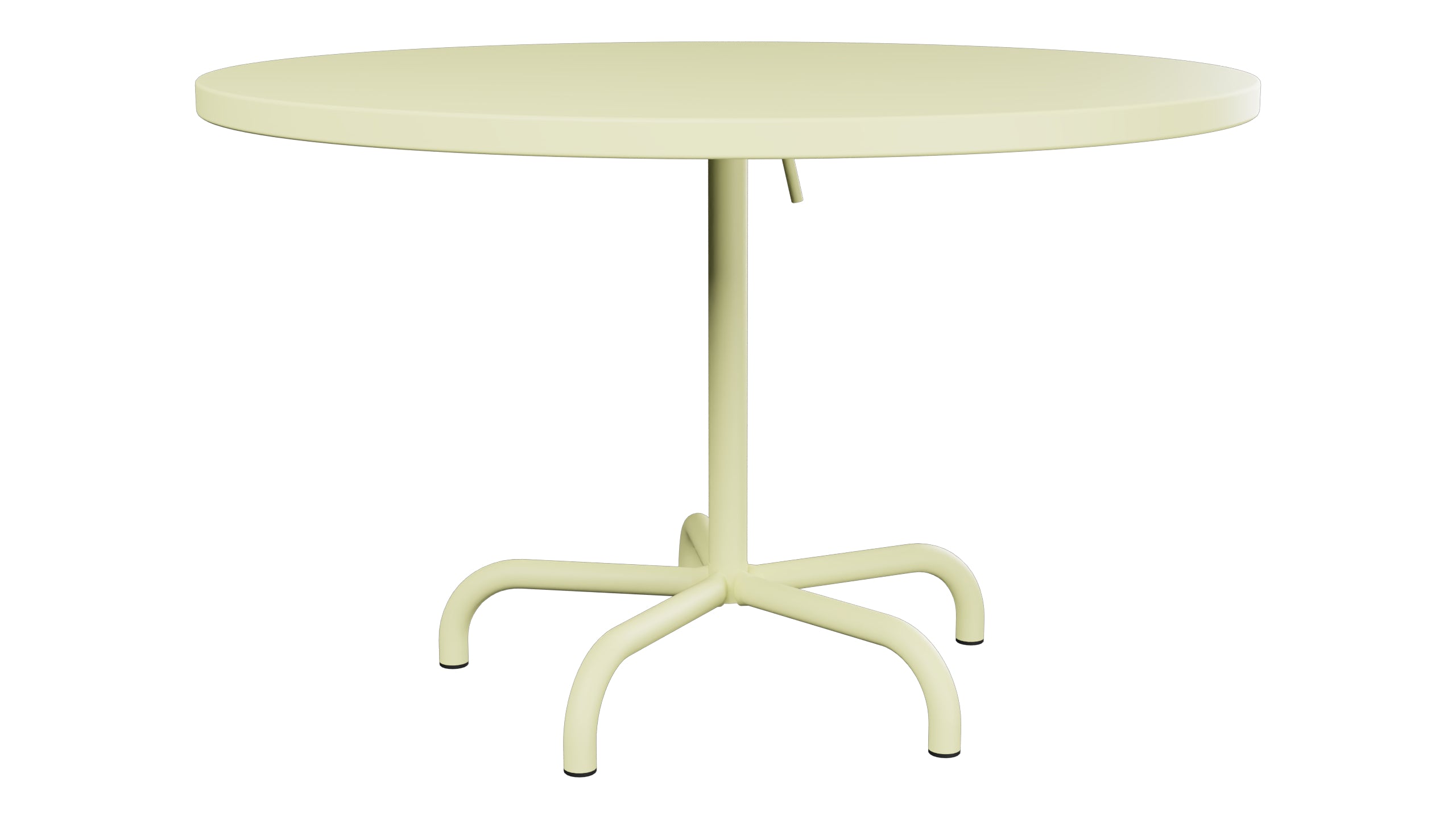 Säntis Metall-Gartentisch ø117 klappbar in Buchsbaumgelb präsentiert im Onlineshop von KAQTU Design AG. Gartentisch ist von Schaffner