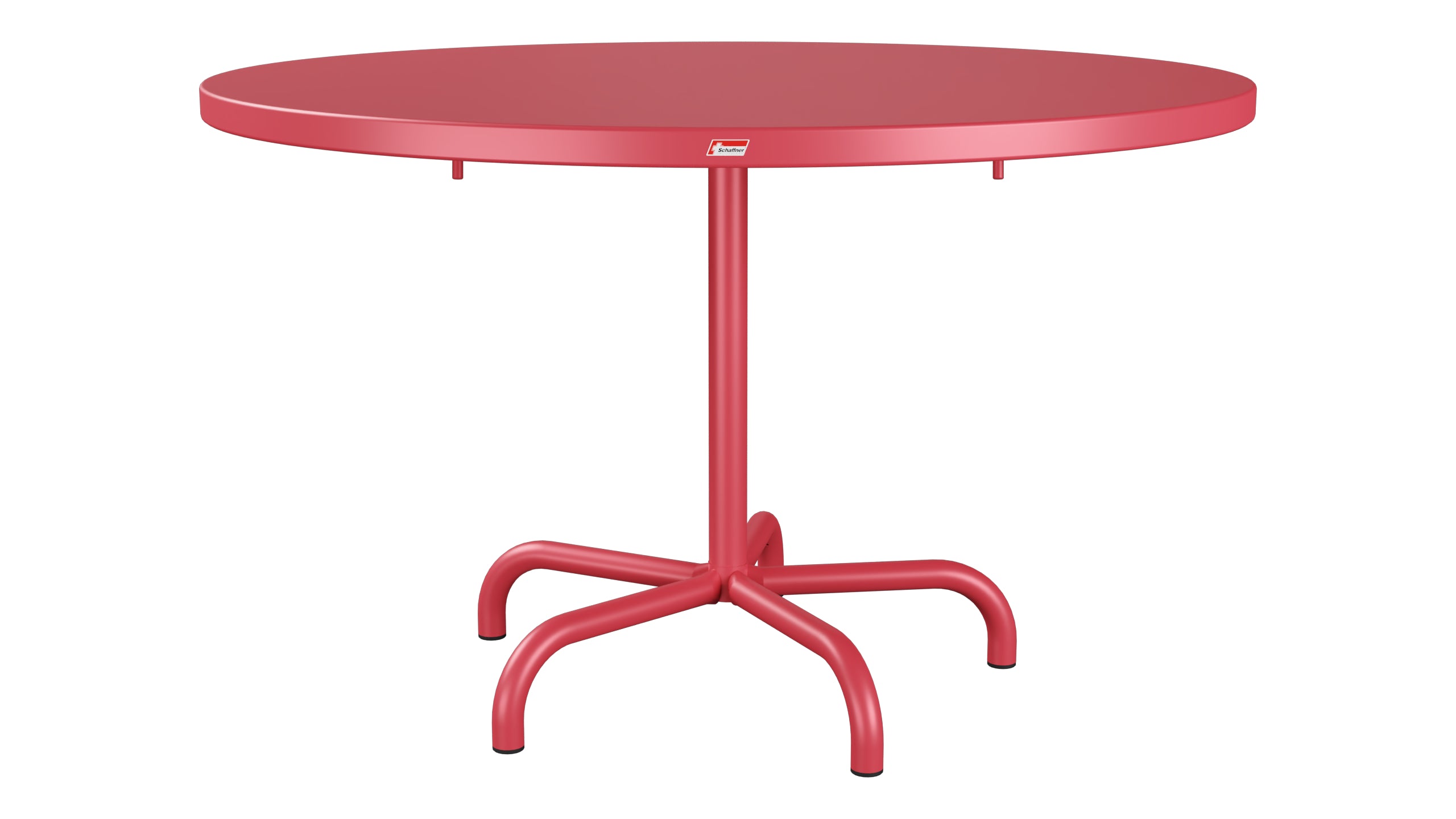 Säntis Metall-Gartentisch ø117 klappbar in Ahornrot präsentiert im Onlineshop von KAQTU Design AG. Gartentisch ist von Schaffner