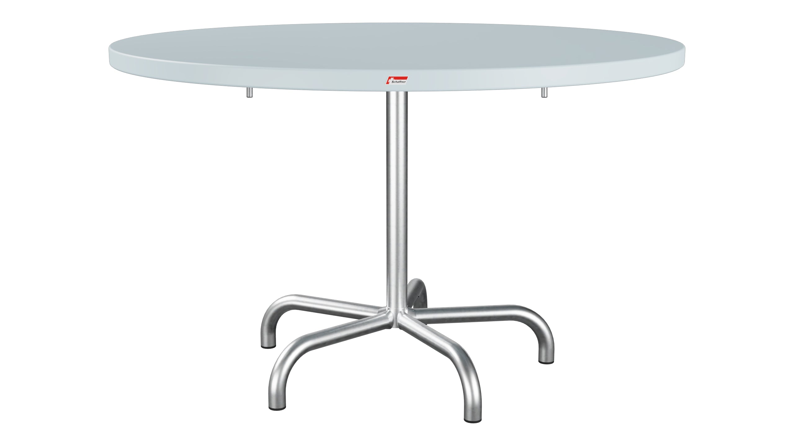 Säntis Metall-Gartentisch ø117 klappbar in Pastellblau präsentiert im Onlineshop von KAQTU Design AG. Gartentisch ist von Schaffner
