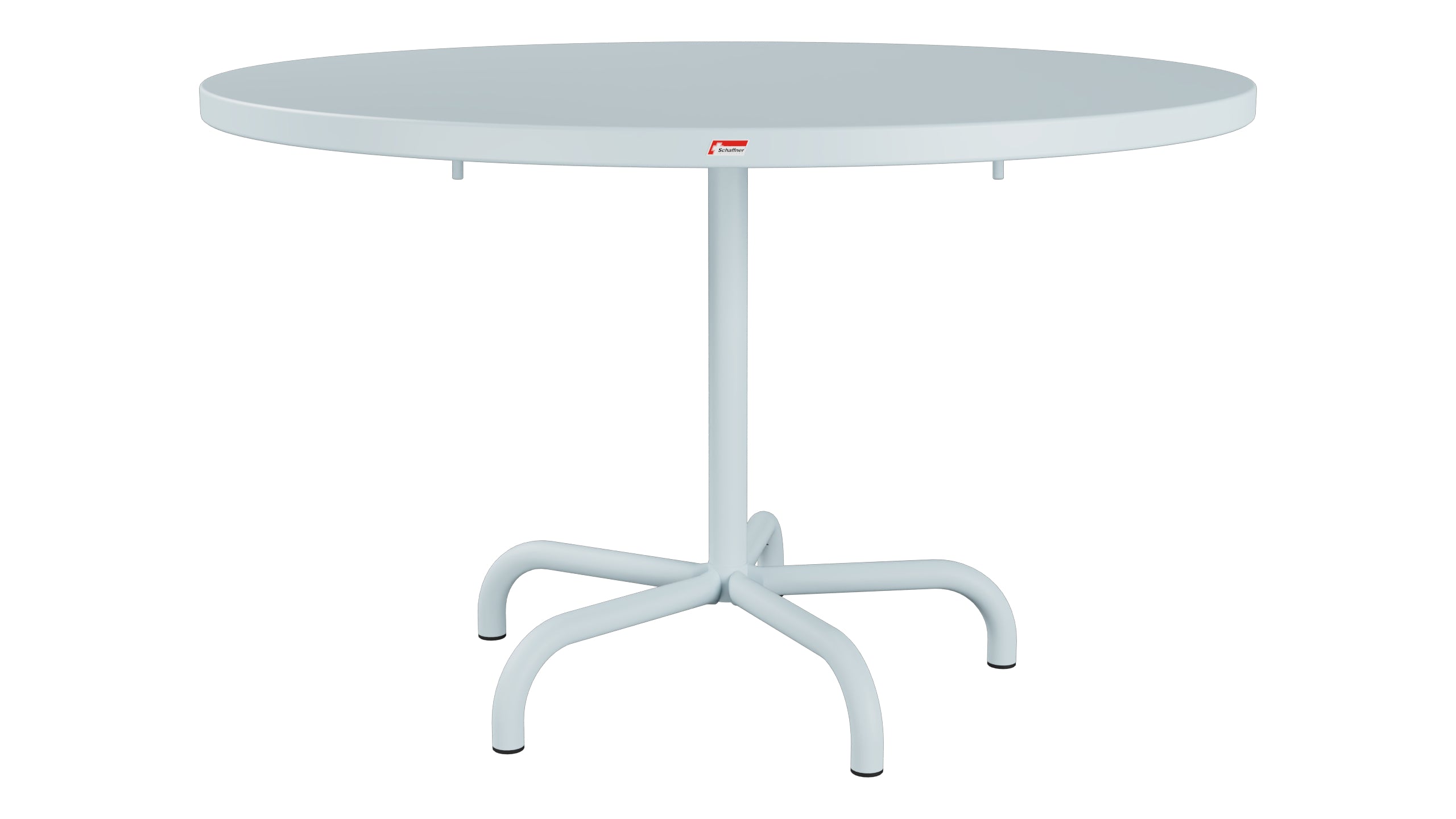 Säntis Metall-Gartentisch ø117 klappbar in Pastellblau präsentiert im Onlineshop von KAQTU Design AG. Gartentisch ist von Schaffner