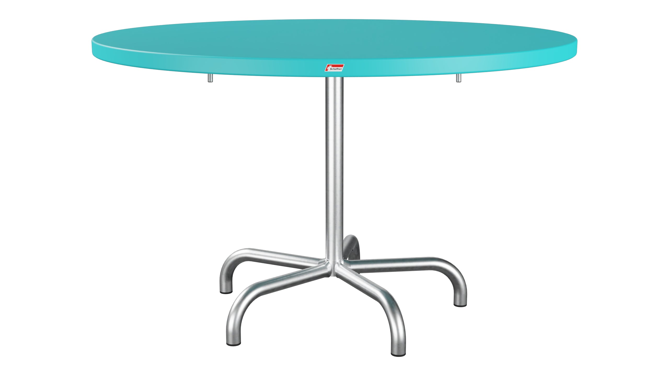 Säntis Metall-Gartentisch ø117 klappbar in Türkis präsentiert im Onlineshop von KAQTU Design AG. Gartentisch ist von Schaffner
