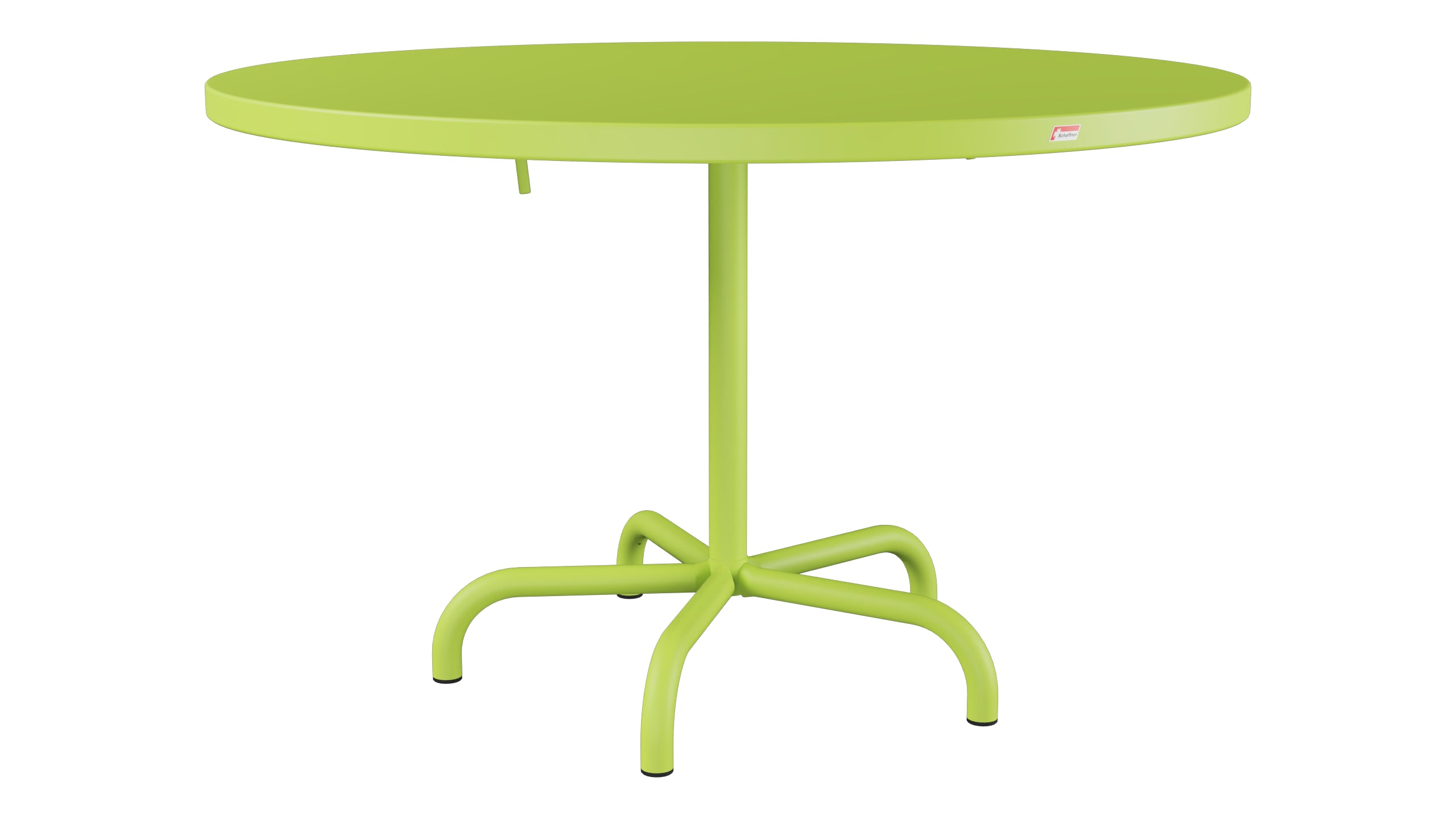 Säntis Metall-Gartentisch ø117 klappbar in Hellgrün präsentiert im Onlineshop von KAQTU Design AG. Gartentisch ist von Schaffner