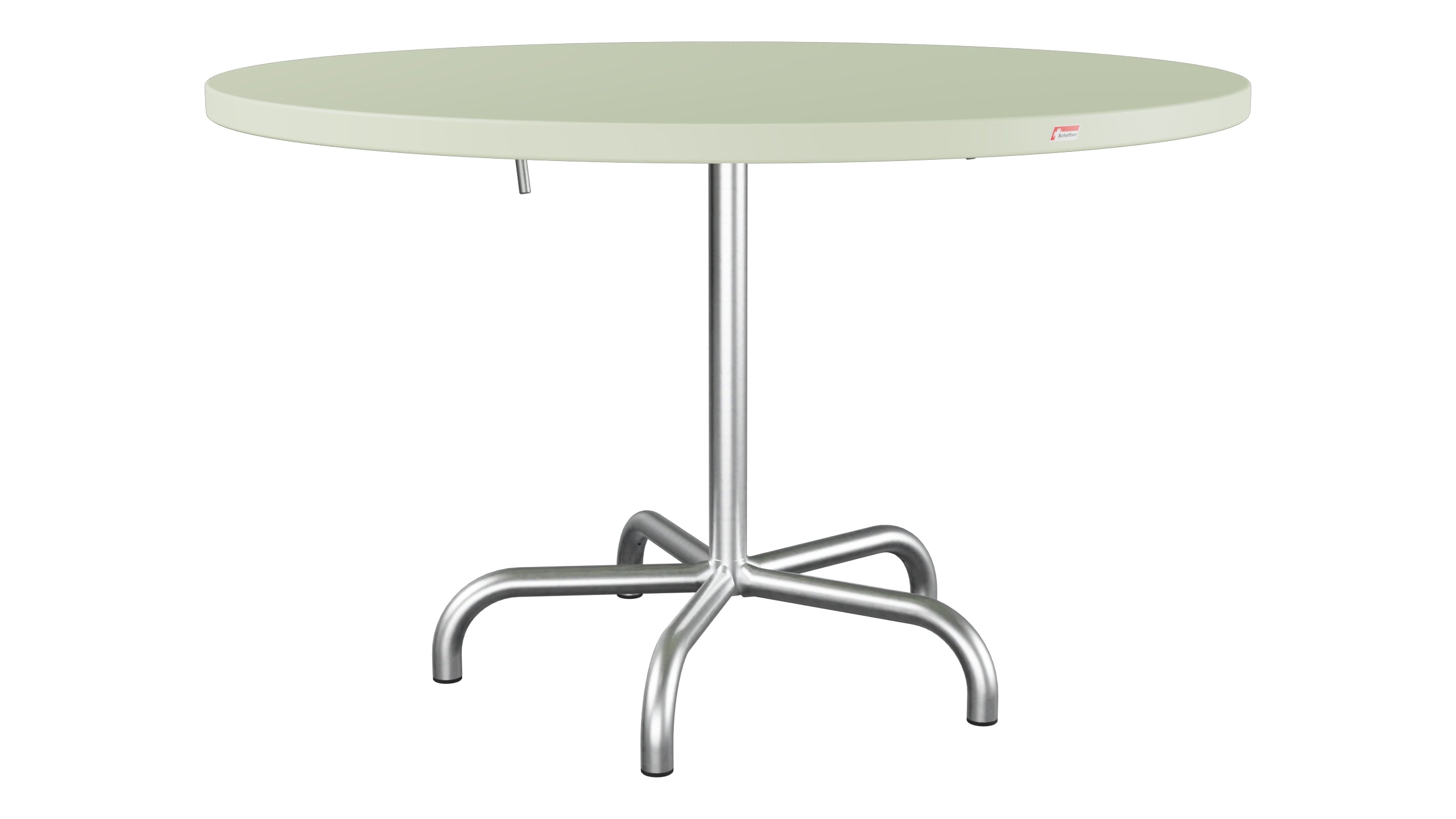 Säntis Metall-Gartentisch ø117 klappbar in Pastellgrün präsentiert im Onlineshop von KAQTU Design AG. Gartentisch ist von Schaffner