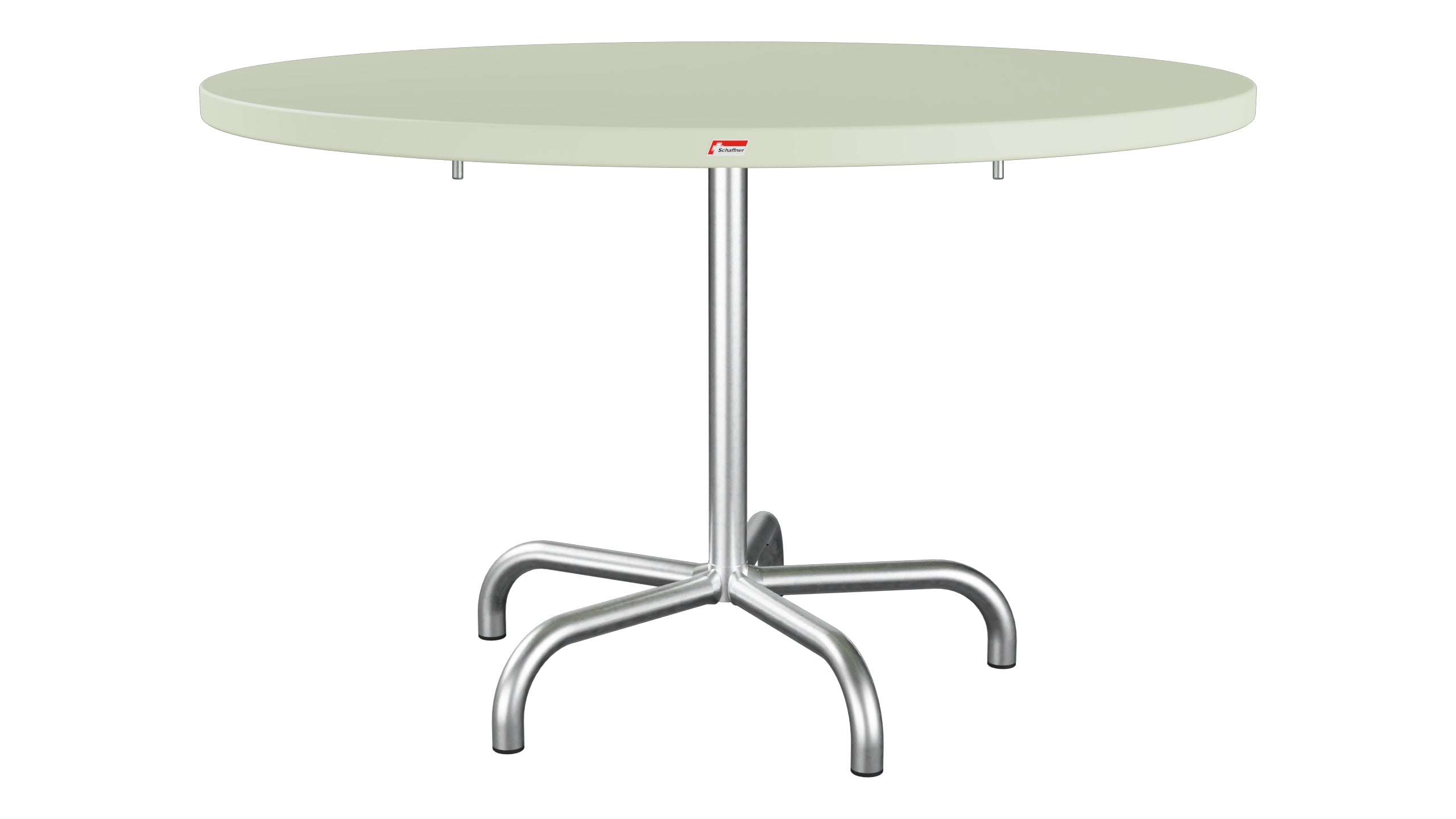 Säntis Metall-Gartentisch ø117 klappbar in Pastellgrün präsentiert im Onlineshop von KAQTU Design AG. Gartentisch ist von Schaffner