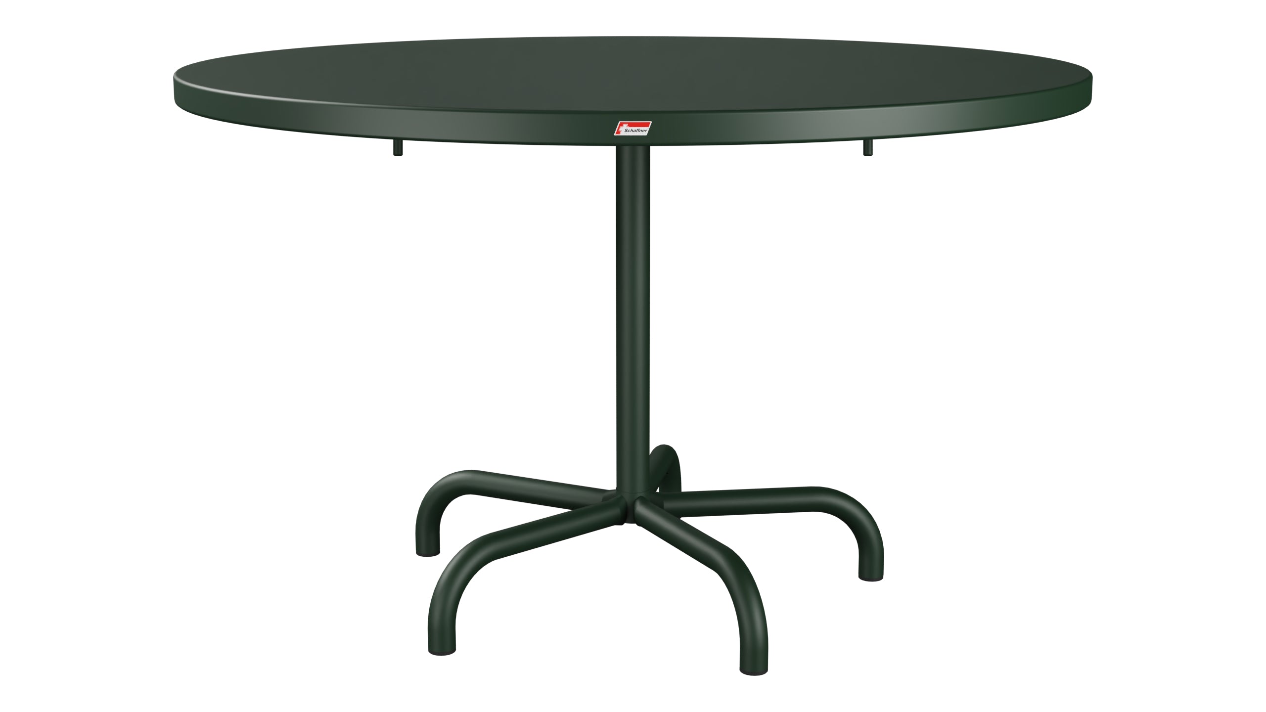 Säntis Metall-Gartentisch ø117 klappbar in Tannengrün präsentiert im Onlineshop von KAQTU Design AG. Gartentisch ist von Schaffner