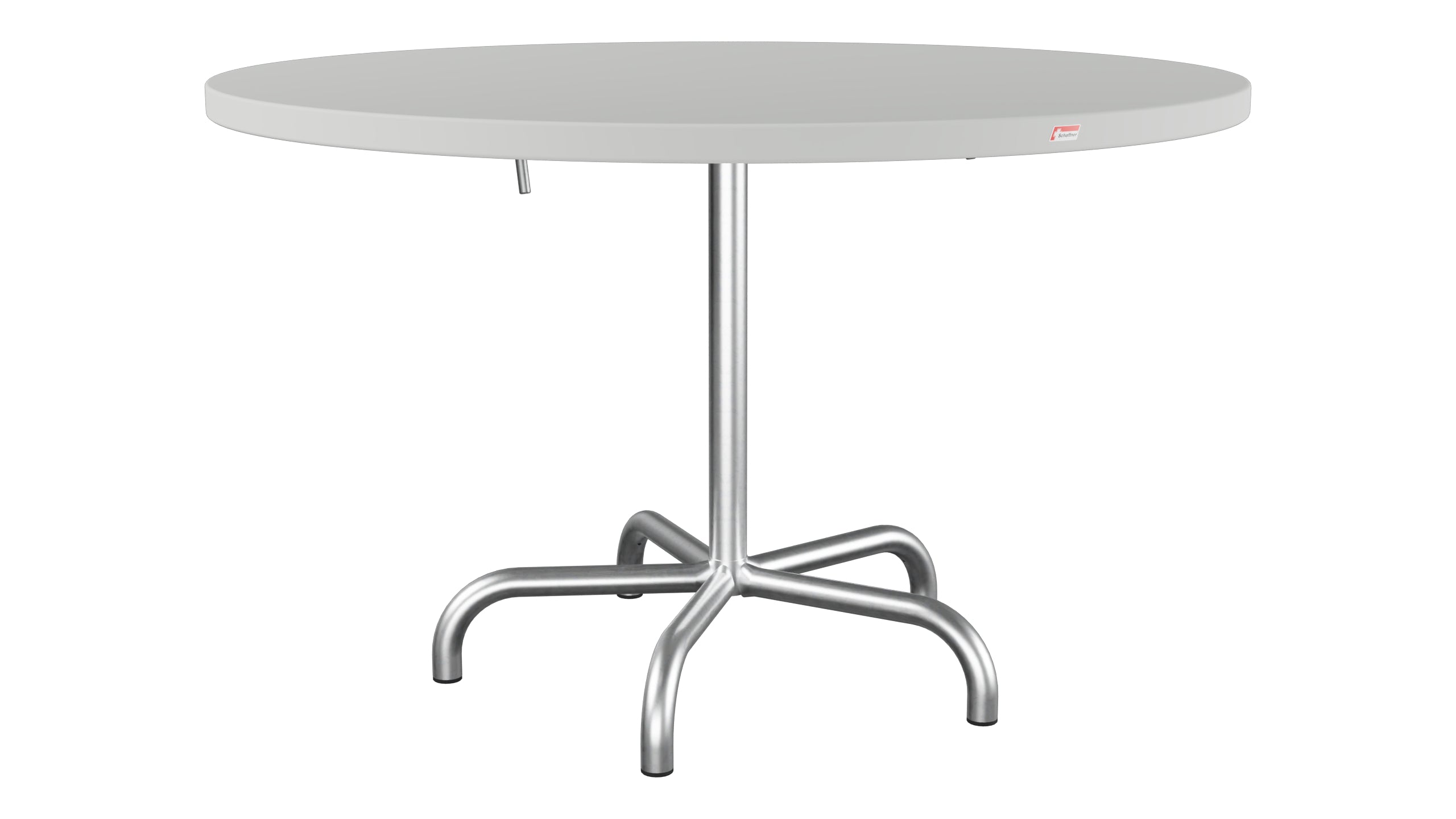 Säntis Metall-Gartentisch ø117 klappbar in Alusilber präsentiert im Onlineshop von KAQTU Design AG. Gartentisch ist von Schaffner