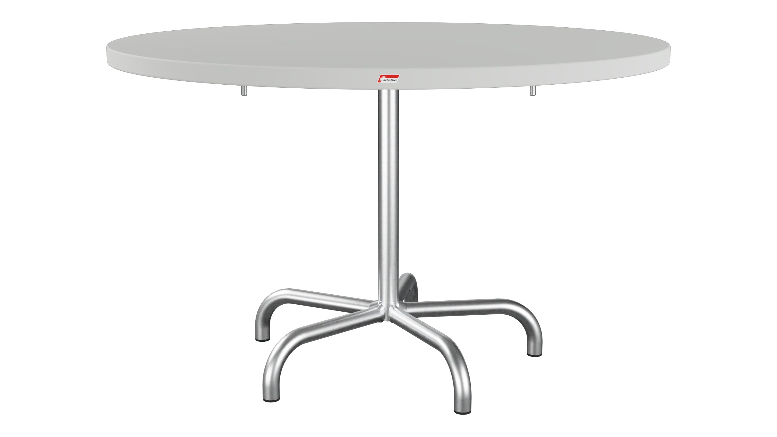 Säntis Metall-Gartentisch ø117 klappbar in Alusilber präsentiert im Onlineshop von KAQTU Design AG. Gartentisch ist von Schaffner