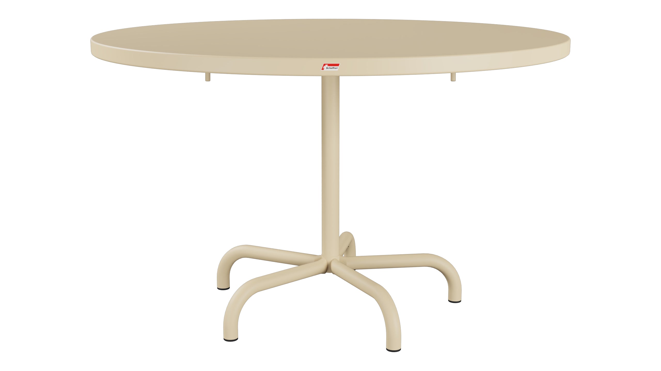 Säntis Metall-Gartentisch ø117 klappbar in Pastellbraun präsentiert im Onlineshop von KAQTU Design AG. Gartentisch ist von Schaffner