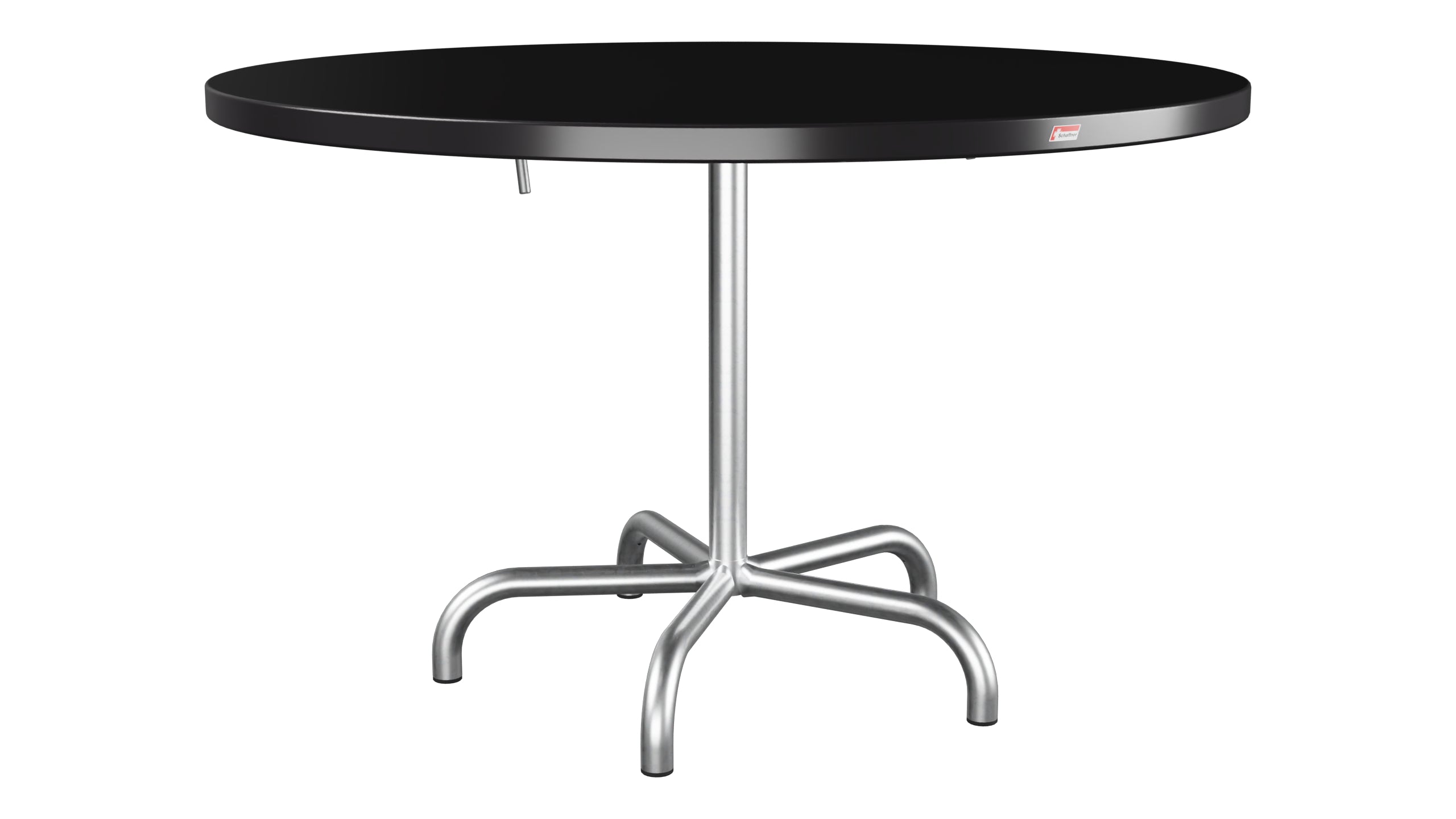 Säntis Metall-Gartentisch ø117 klappbar in Schwarz präsentiert im Onlineshop von KAQTU Design AG. Gartentisch ist von Schaffner