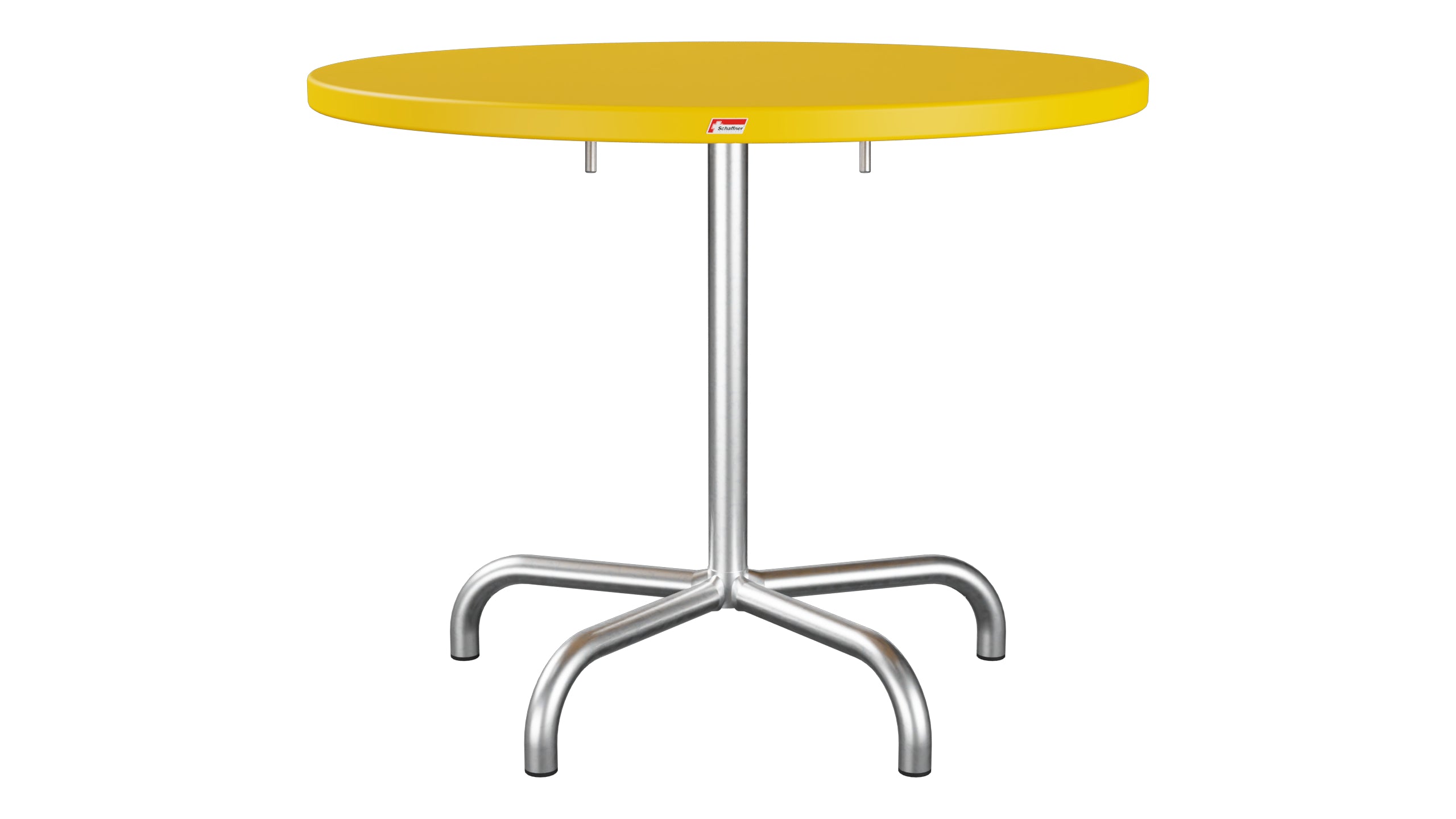 Säntis Metall-Gartentisch ø92 klappbar in Gelb präsentiert im Onlineshop von KAQTU Design AG. Gartentisch ist von Schaffner