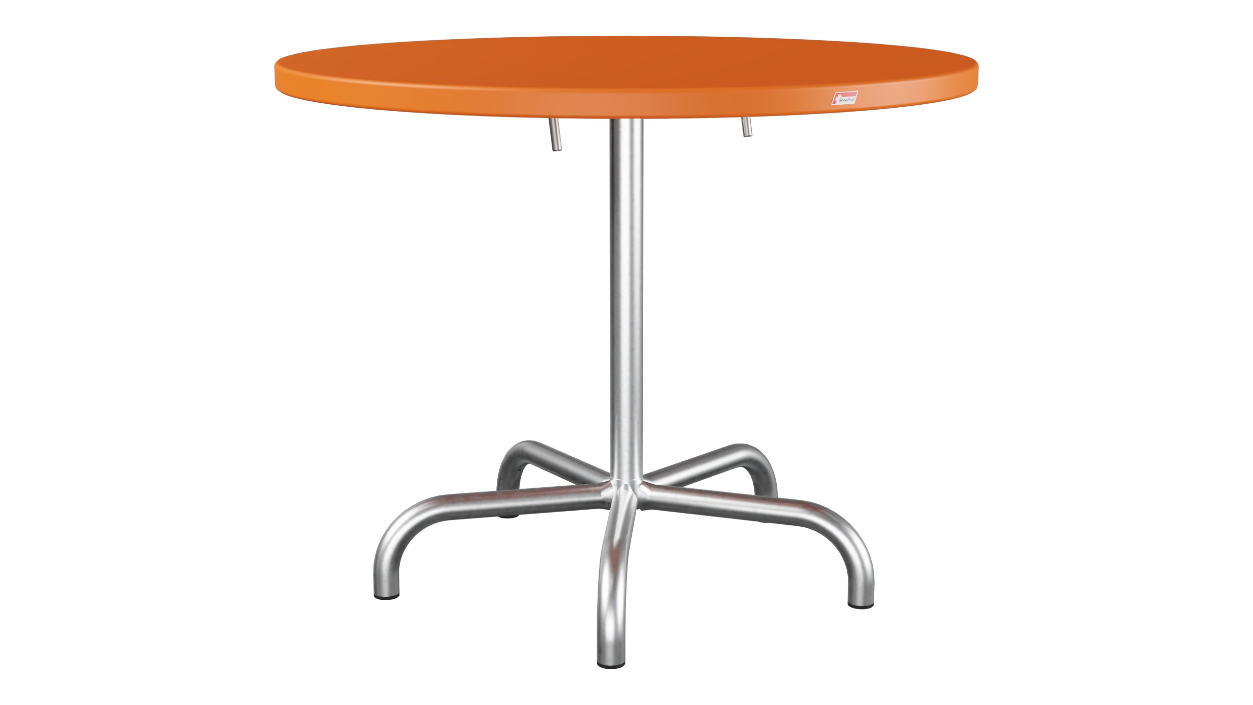 Säntis Metall-Gartentisch ø92 klappbar in Orange präsentiert im Onlineshop von KAQTU Design AG. Gartentisch ist von Schaffner
