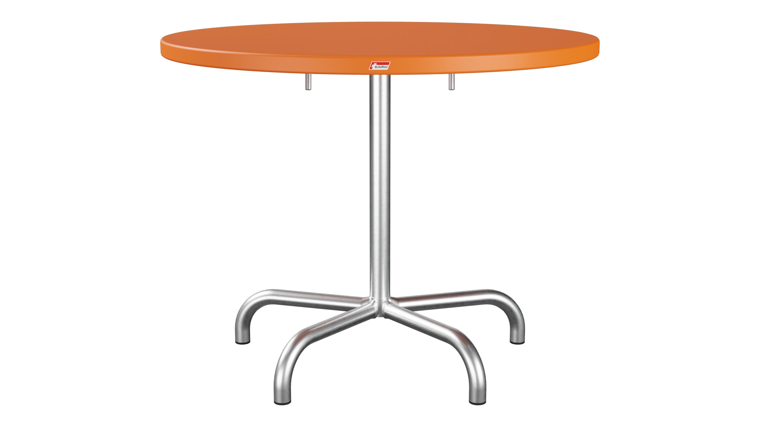 Säntis Metall-Gartentisch ø92 klappbar in Orange präsentiert im Onlineshop von KAQTU Design AG. Gartentisch ist von Schaffner