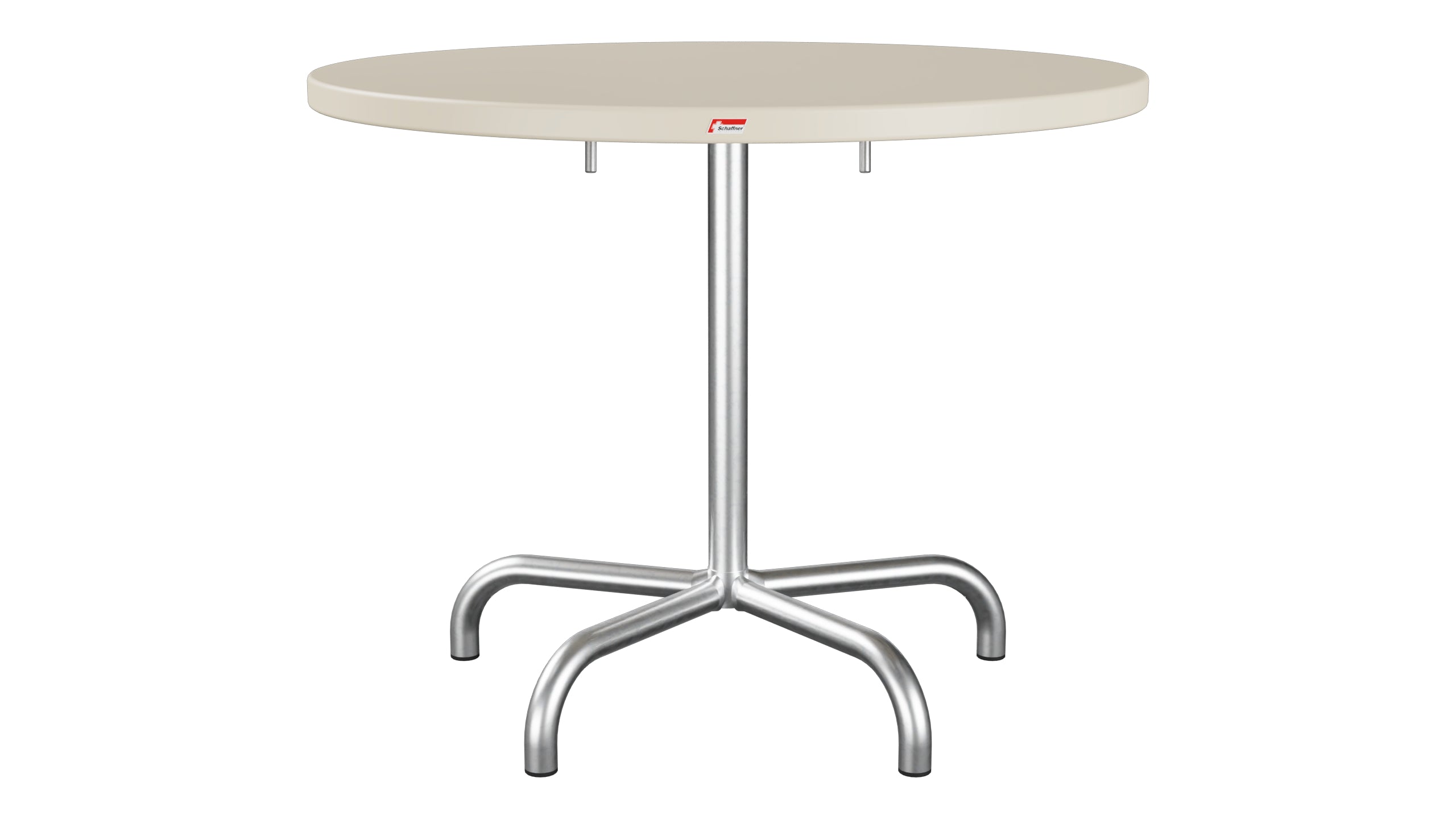 Säntis Metall-Gartentisch ø92 klappbar in Pastellsand präsentiert im Onlineshop von KAQTU Design AG. Gartentisch ist von Schaffner