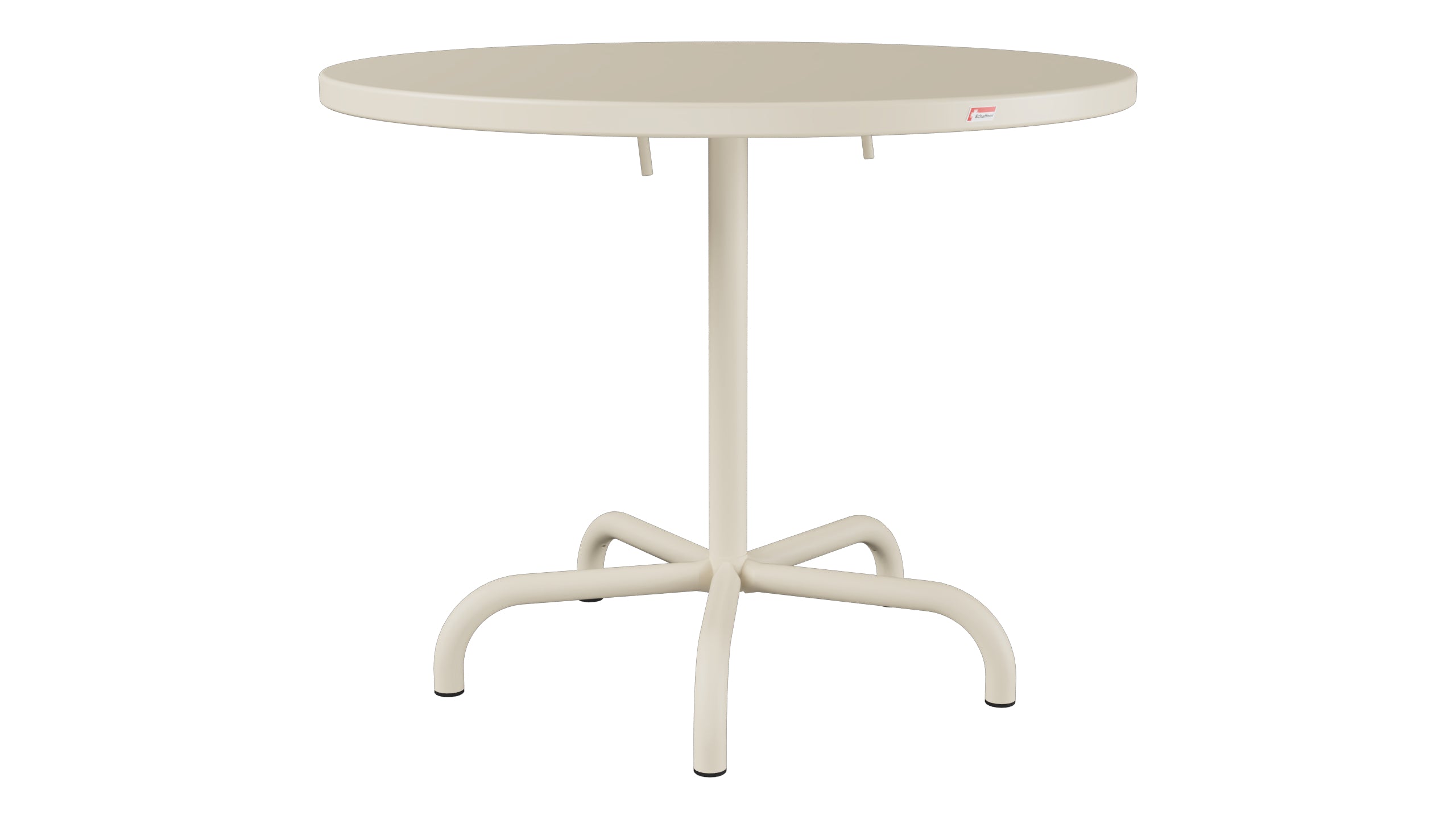 Säntis Metall-Gartentisch ø92 klappbar in Pastellsand präsentiert im Onlineshop von KAQTU Design AG. Gartentisch ist von Schaffner