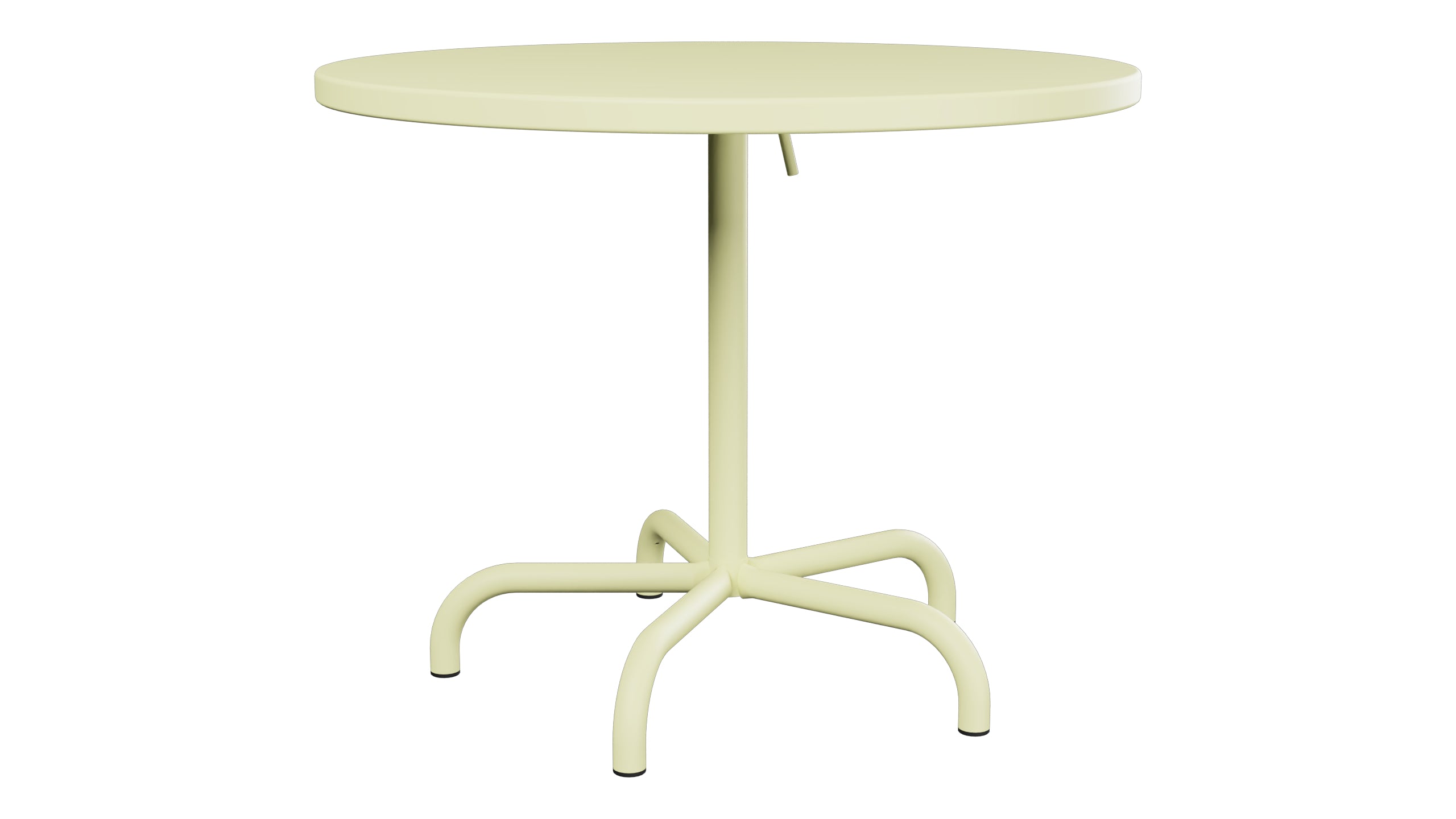 Säntis Metall-Gartentisch ø92 klappbar in Buchsbaumgelb präsentiert im Onlineshop von KAQTU Design AG. Gartentisch ist von Schaffner