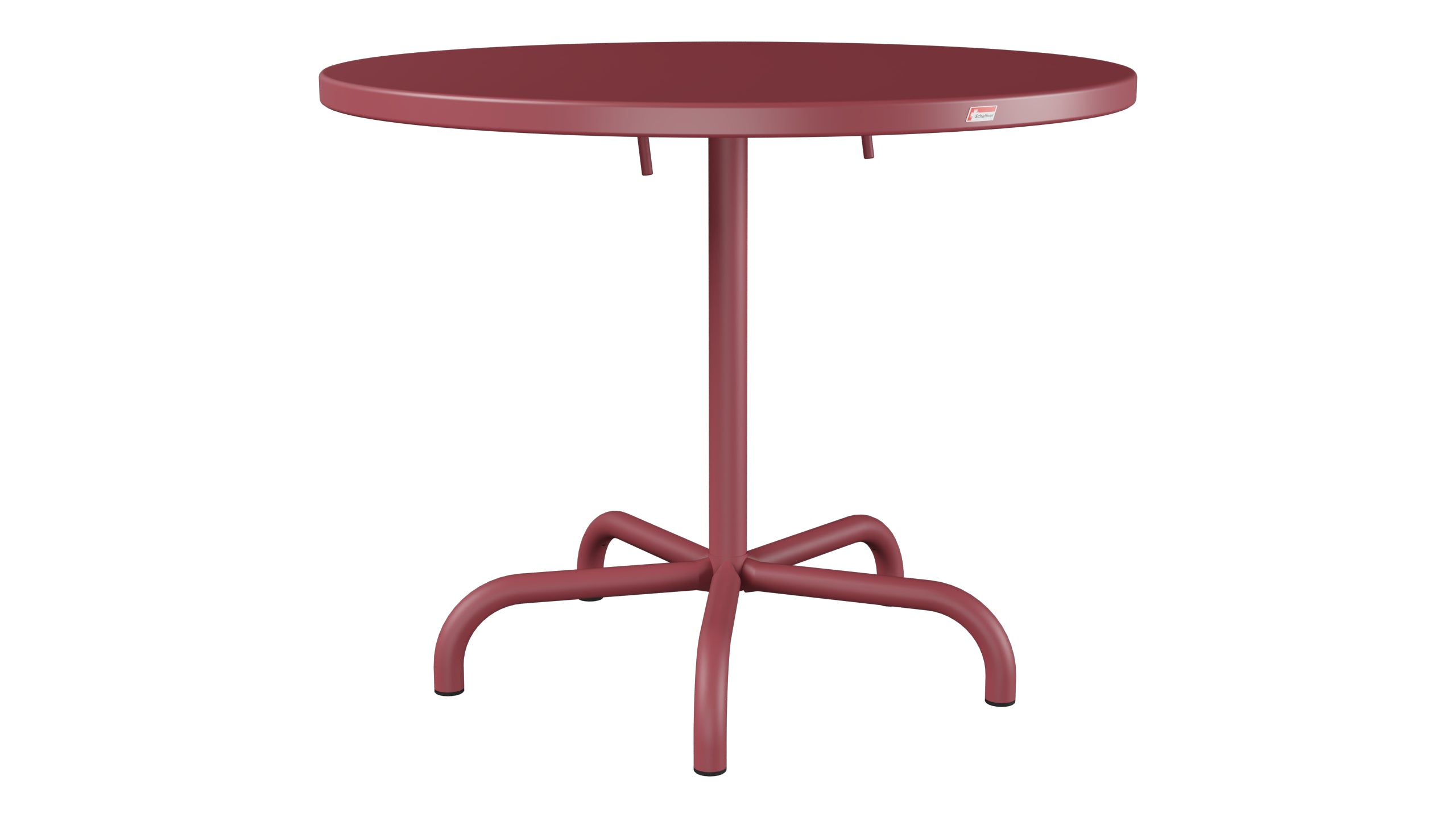 Säntis Metall-Gartentisch ø92 klappbar in Bordeaux präsentiert im Onlineshop von KAQTU Design AG. Gartentisch ist von Schaffner