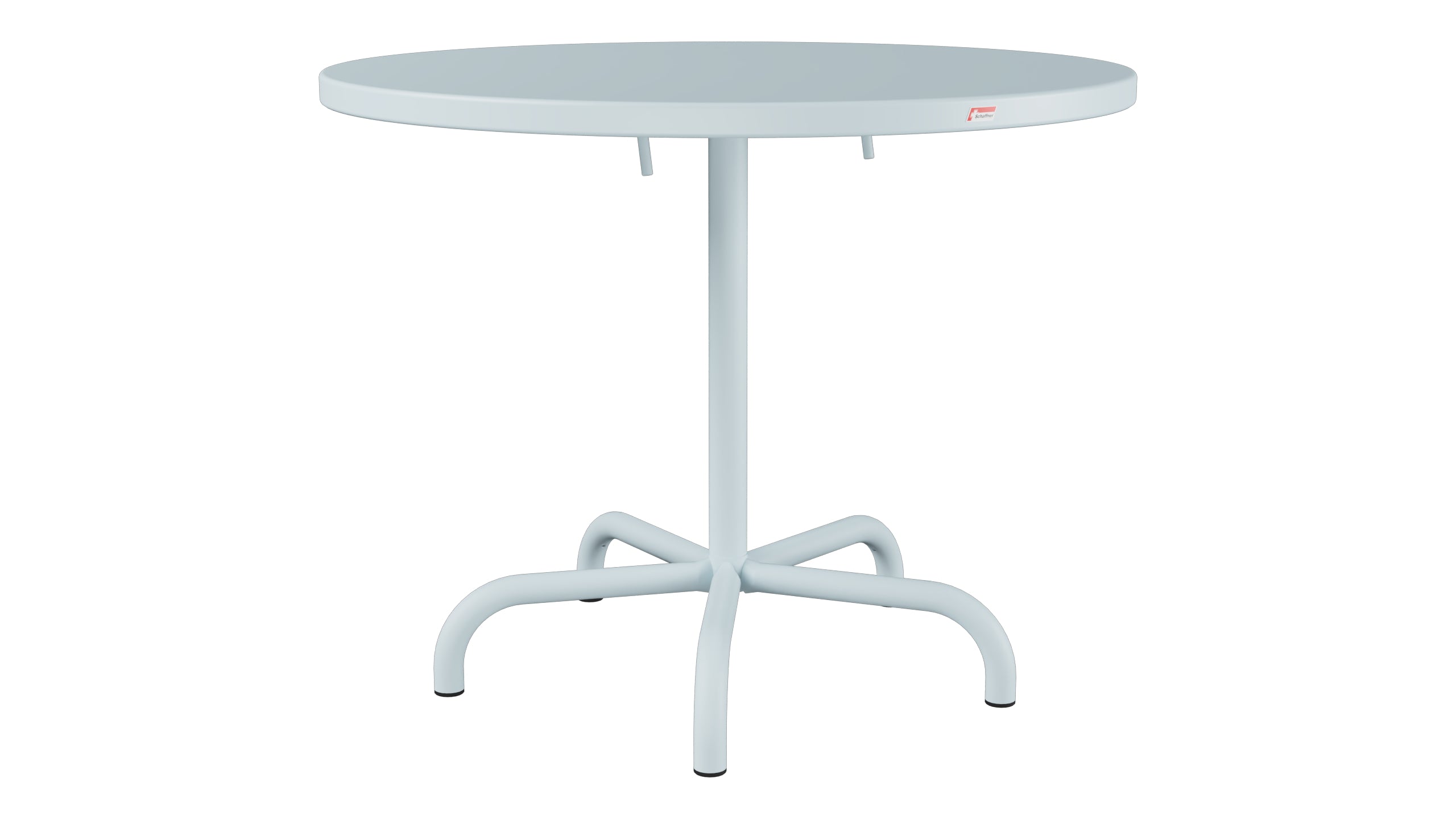 Säntis Metall-Gartentisch ø92 klappbar in Pastellblau präsentiert im Onlineshop von KAQTU Design AG. Gartentisch ist von Schaffner