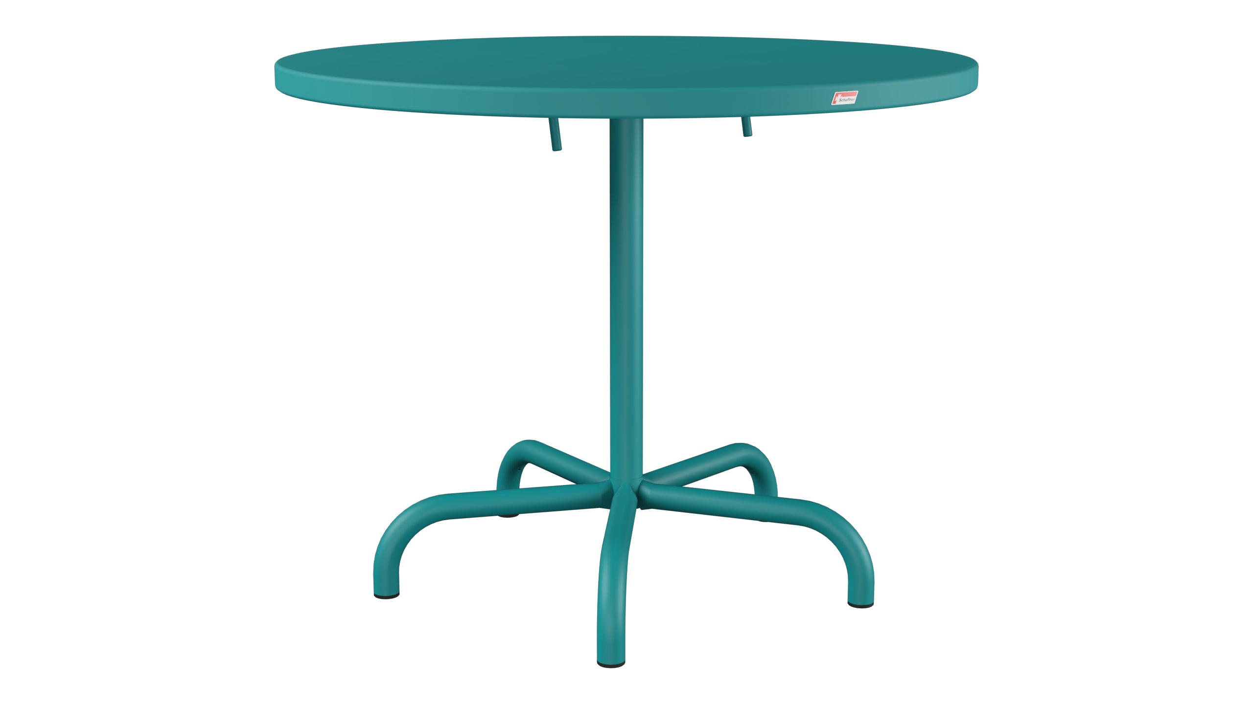 Säntis Metall-Gartentisch ø92 klappbar in Kaliblau präsentiert im Onlineshop von KAQTU Design AG. Gartentisch ist von Schaffner