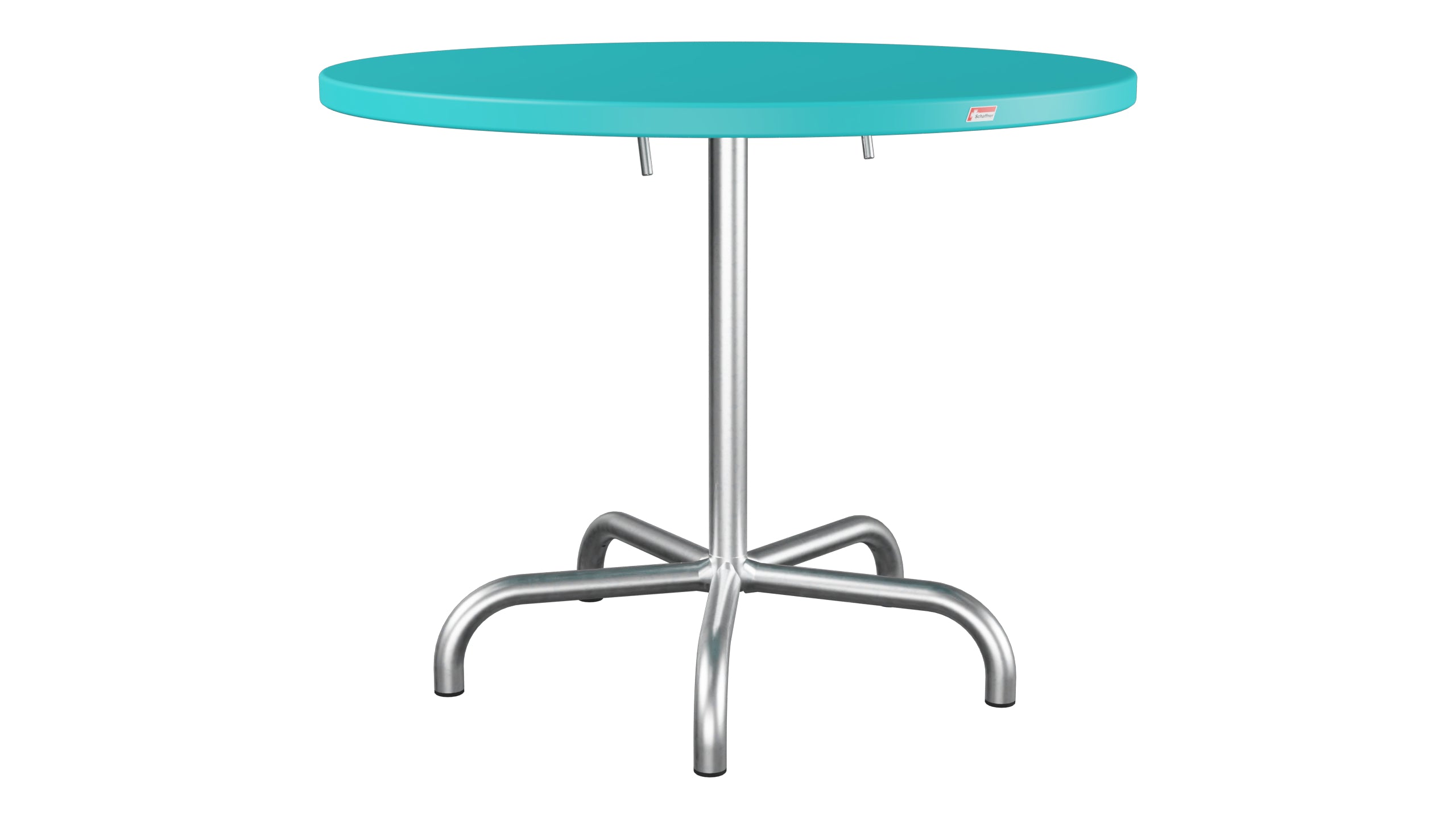 Säntis Metall-Gartentisch ø92 klappbar in Türkis präsentiert im Onlineshop von KAQTU Design AG. Gartentisch ist von Schaffner