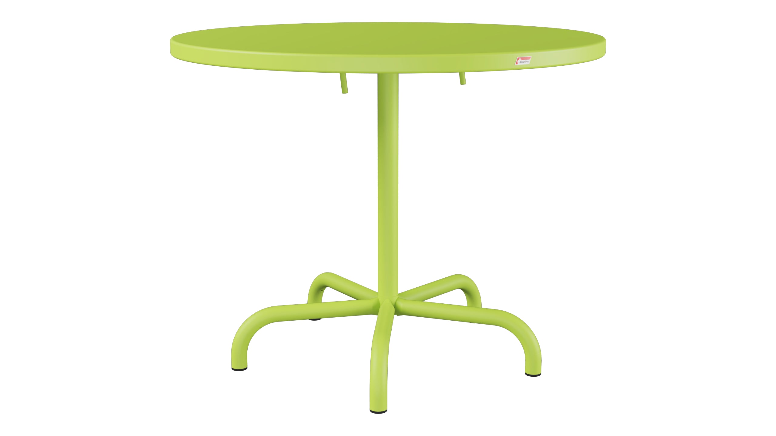 Säntis Metall-Gartentisch ø92 klappbar in Hellgrün präsentiert im Onlineshop von KAQTU Design AG. Gartentisch ist von Schaffner