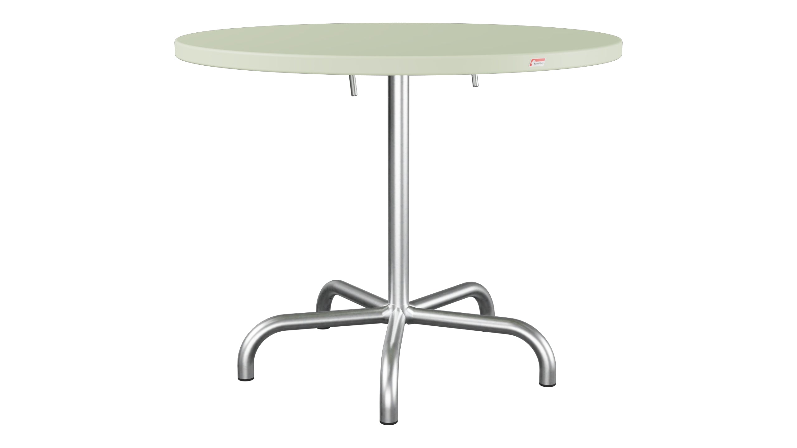 Säntis Metall-Gartentisch ø92 klappbar in Pastellgrün präsentiert im Onlineshop von KAQTU Design AG. Gartentisch ist von Schaffner