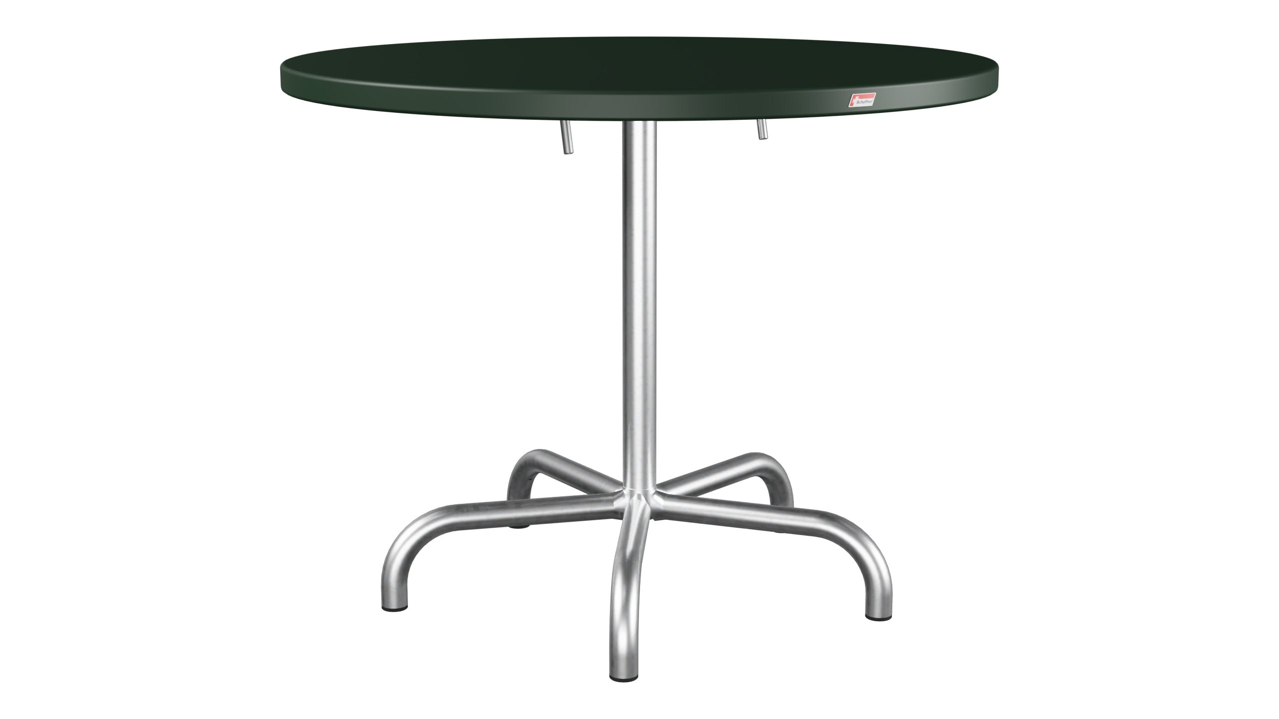Säntis Metall-Gartentisch ø92 klappbar in Tannengrün präsentiert im Onlineshop von KAQTU Design AG. Gartentisch ist von Schaffner