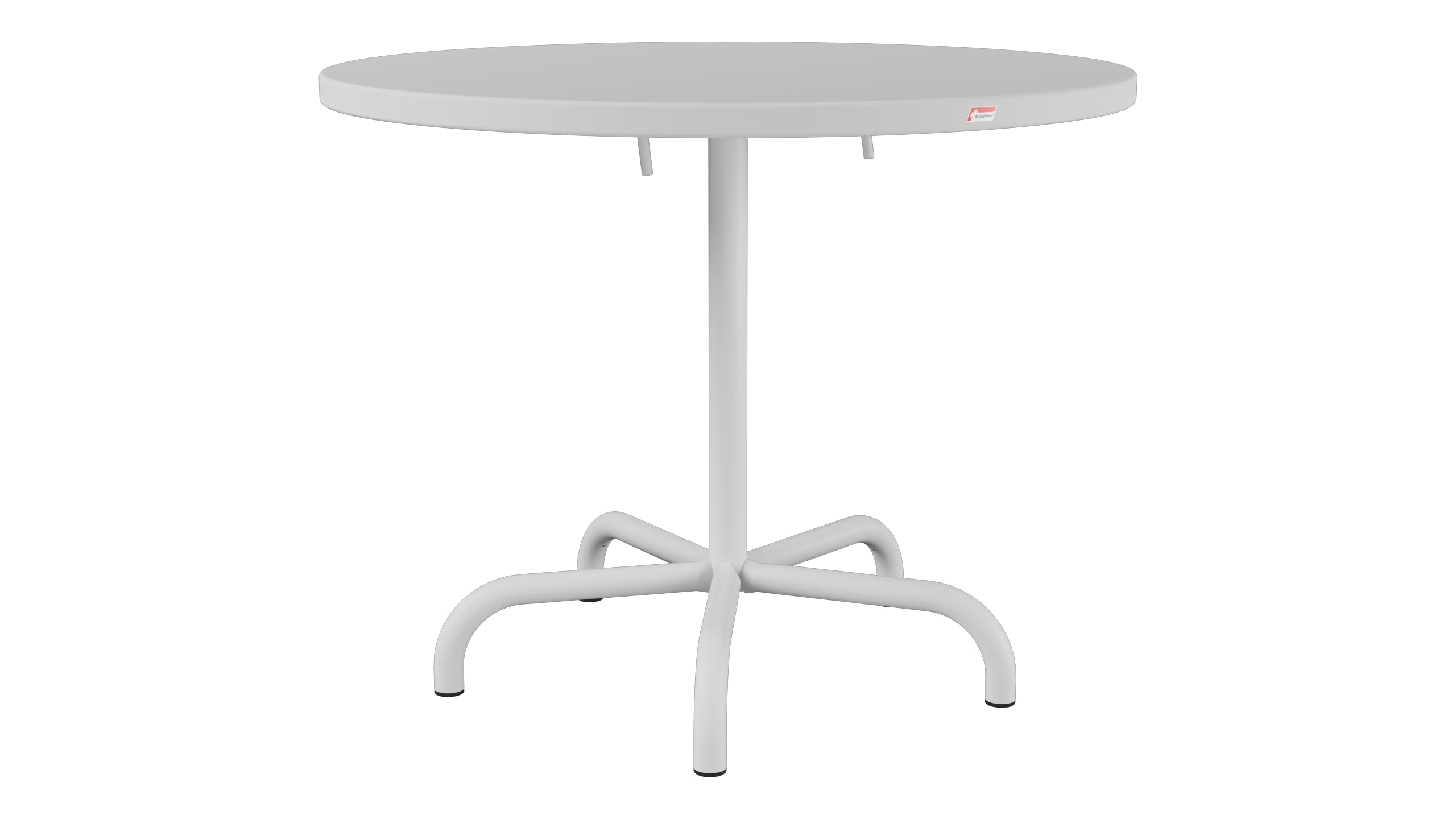 Säntis Metall-Gartentisch ø92 klappbar in Alusilber präsentiert im Onlineshop von KAQTU Design AG. Gartentisch ist von Schaffner