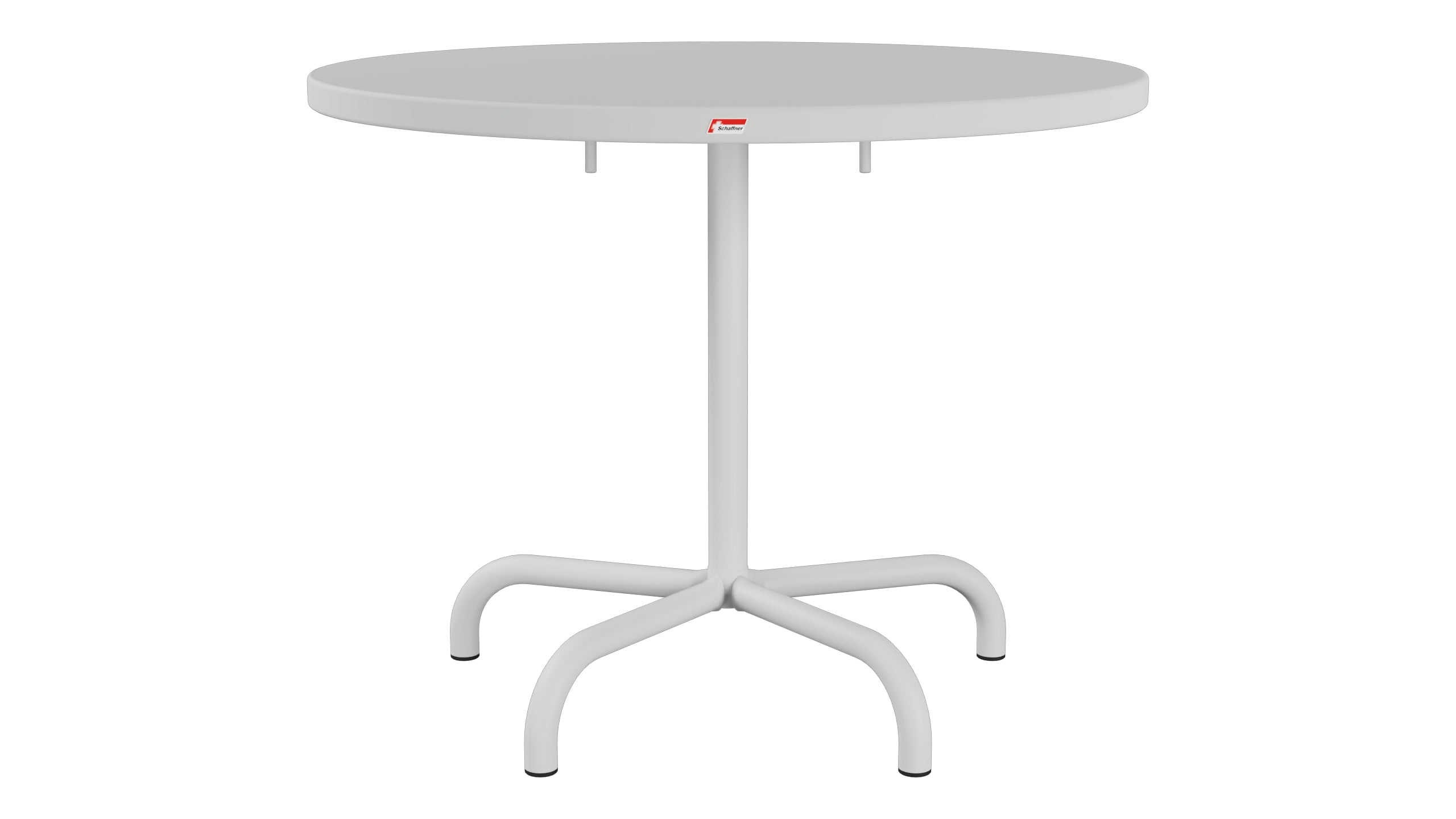 Säntis Metall-Gartentisch ø92 klappbar in Alusilber präsentiert im Onlineshop von KAQTU Design AG. Gartentisch ist von Schaffner