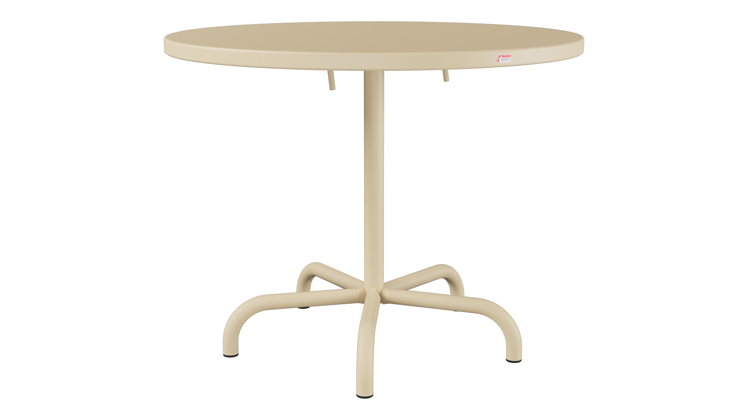 Säntis Metall-Gartentisch ø92 klappbar in Pastellbraun präsentiert im Onlineshop von KAQTU Design AG. Gartentisch ist von Schaffner