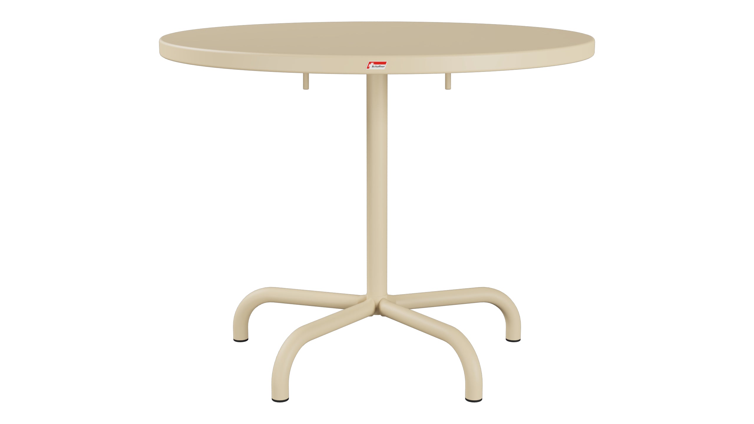 Säntis Metall-Gartentisch ø92 klappbar in Pastellbraun präsentiert im Onlineshop von KAQTU Design AG. Gartentisch ist von Schaffner