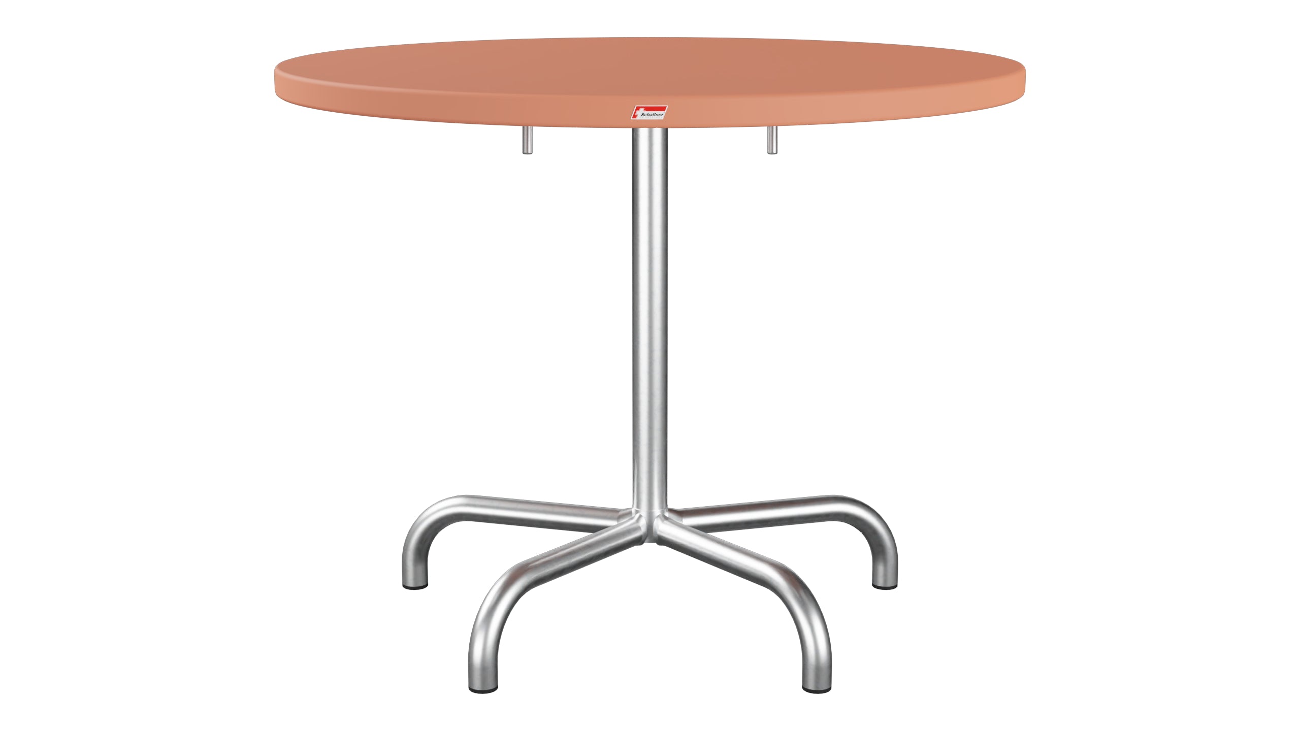 Säntis Metall-Gartentisch ø92 klappbar in Pastellterracotta präsentiert im Onlineshop von KAQTU Design AG. Gartentisch ist von Schaffner