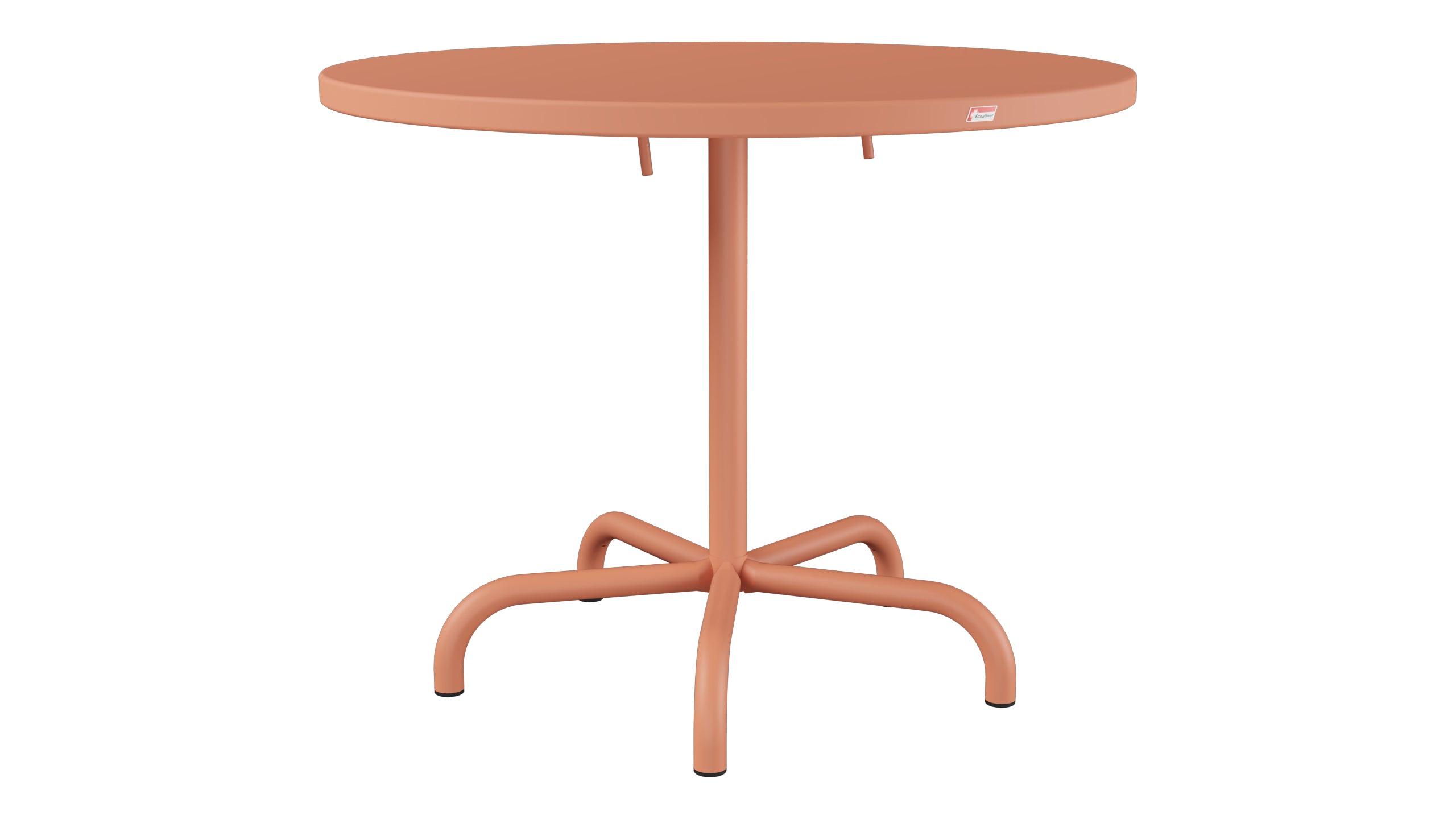 Säntis Metall-Gartentisch ø92 klappbar in Pastellterracotta präsentiert im Onlineshop von KAQTU Design AG. Gartentisch ist von Schaffner