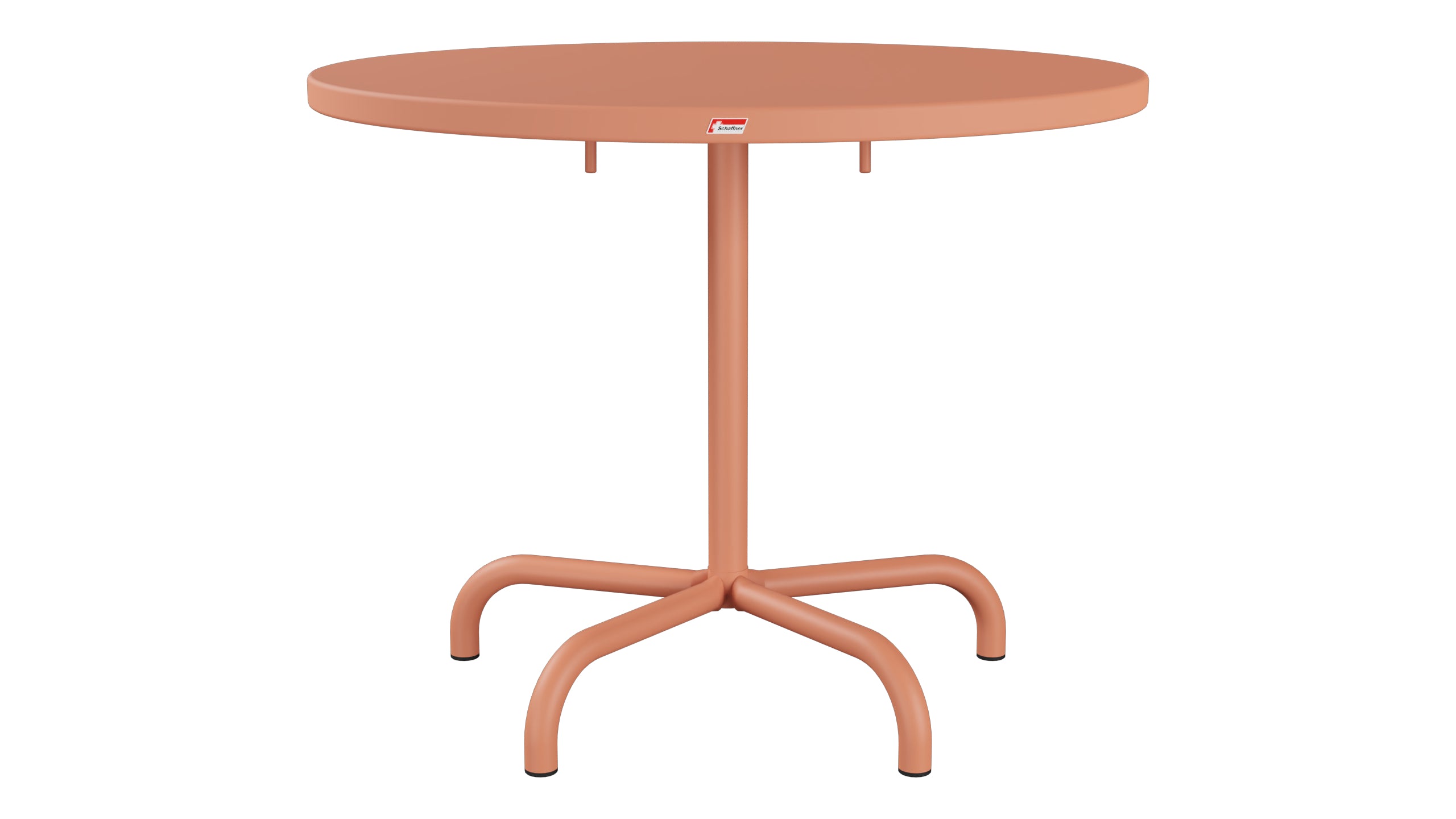 Säntis Metall-Gartentisch ø92 klappbar in Pastellterracotta präsentiert im Onlineshop von KAQTU Design AG. Gartentisch ist von Schaffner